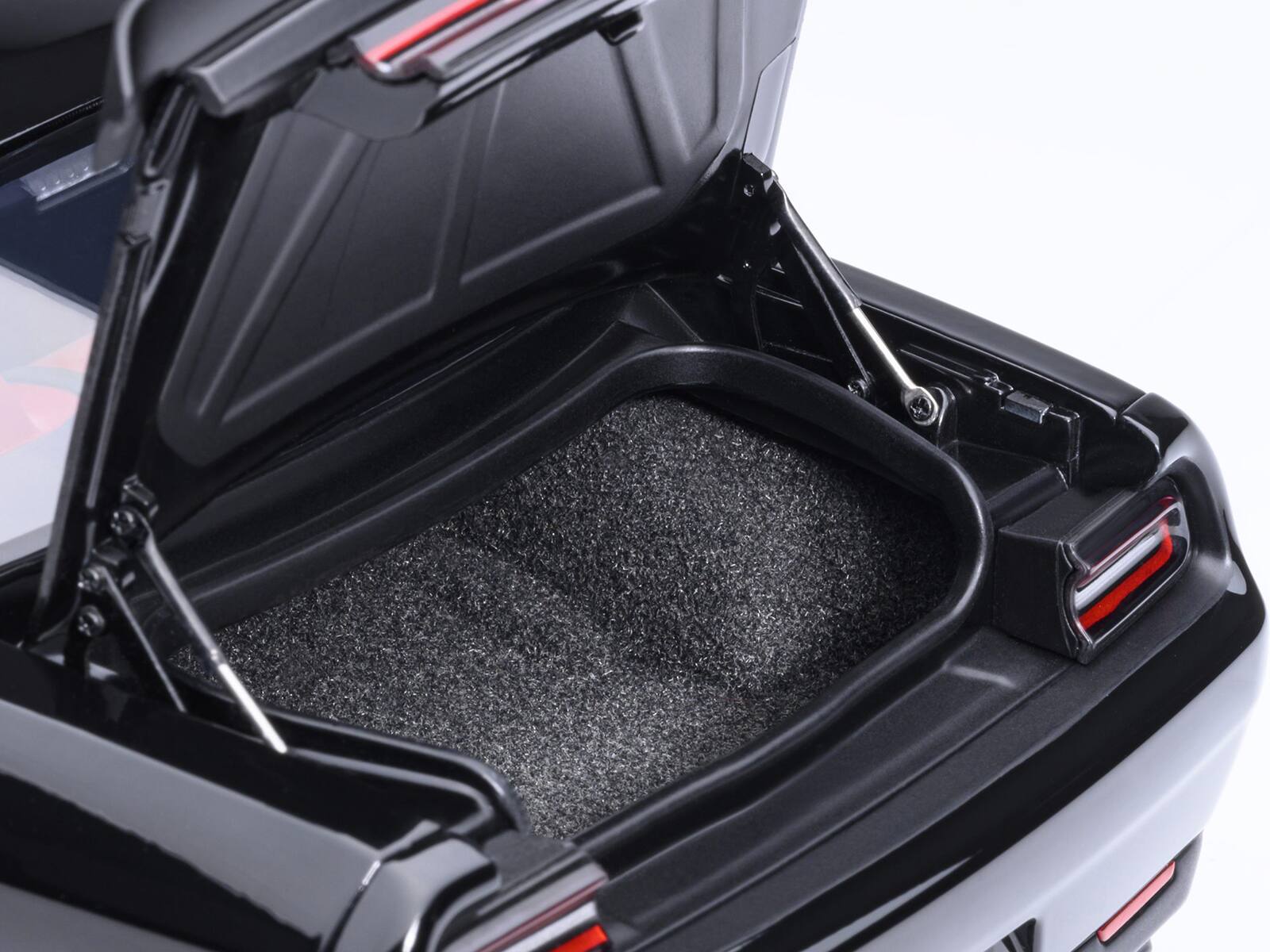 Alt View 7. Autoart - 2023 Dodge Challenger SRT Super Stock Pitch Black with Red Interior 1/18 Model Car by Autoart.