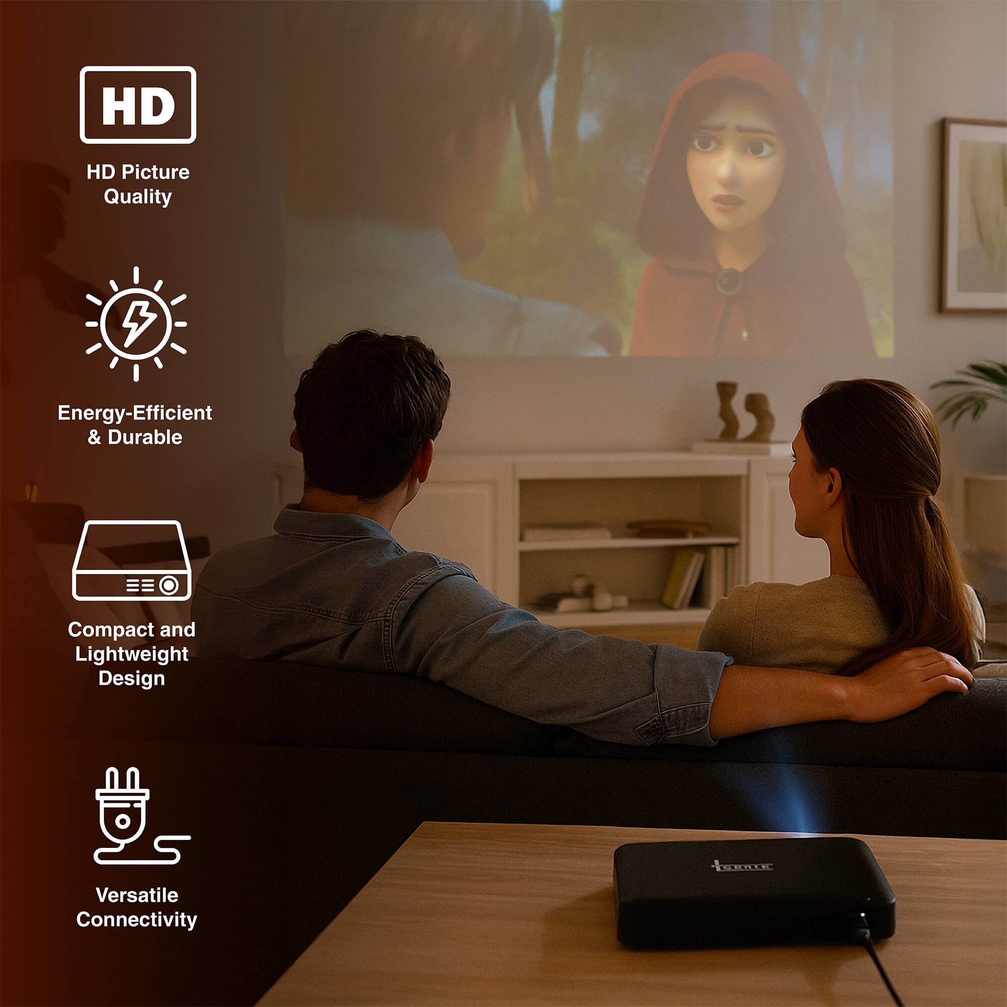 Pursonic Compact HD Projector – Portable Big Screen Entertainment