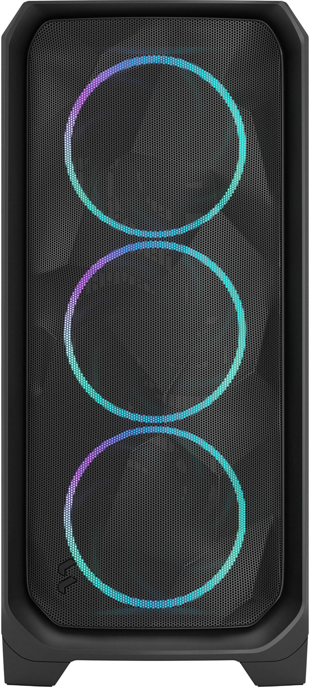 Angle. Fractal Design - Meshify 3 RGB ATX mATX Black Chassis with Light Tinted TG Side Panel Mid-Tower PC Case - Black.