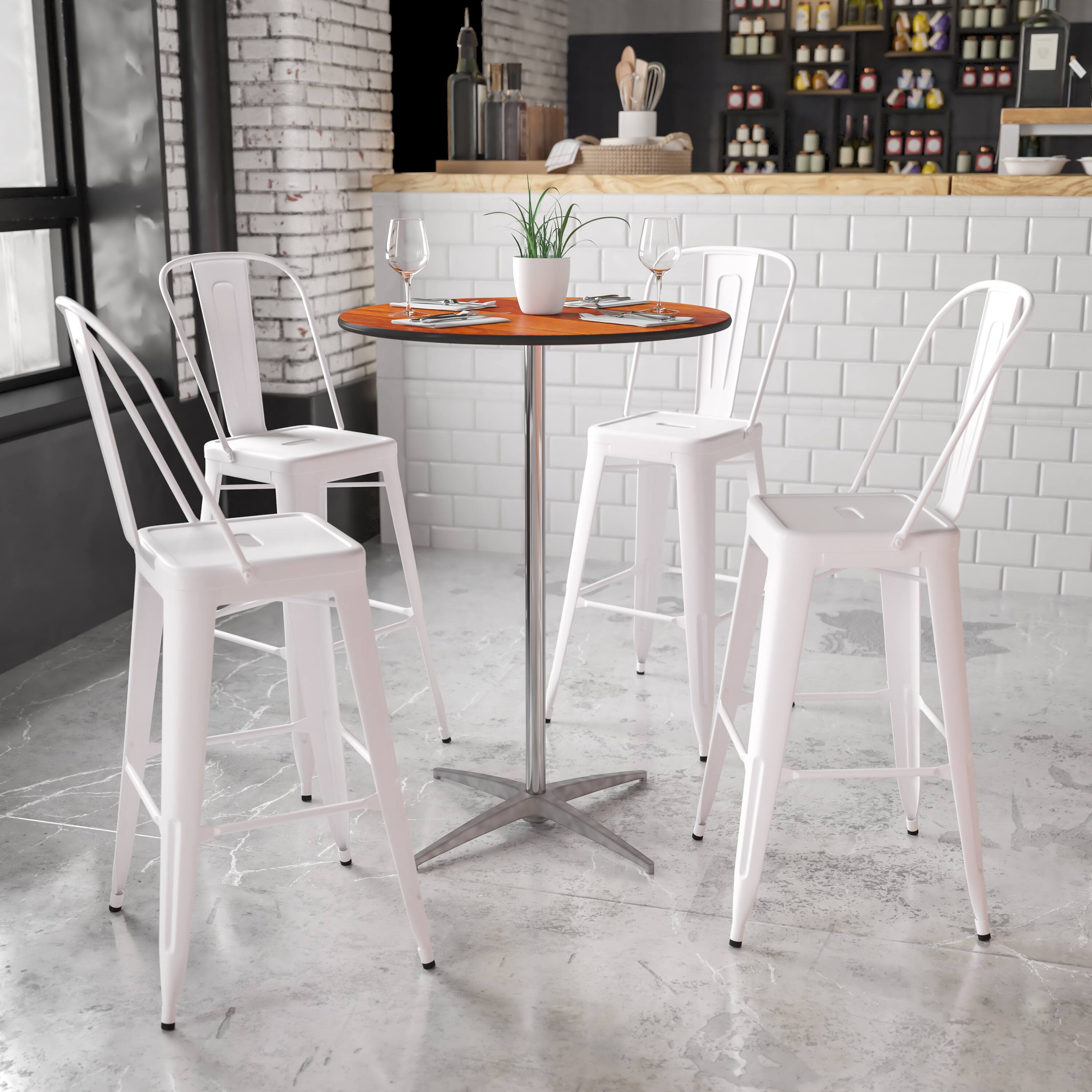 Alt View 11. Alamont Home - Lars 30" Round Wood Cocktail Table with 30" and 42" Columns - Natural.