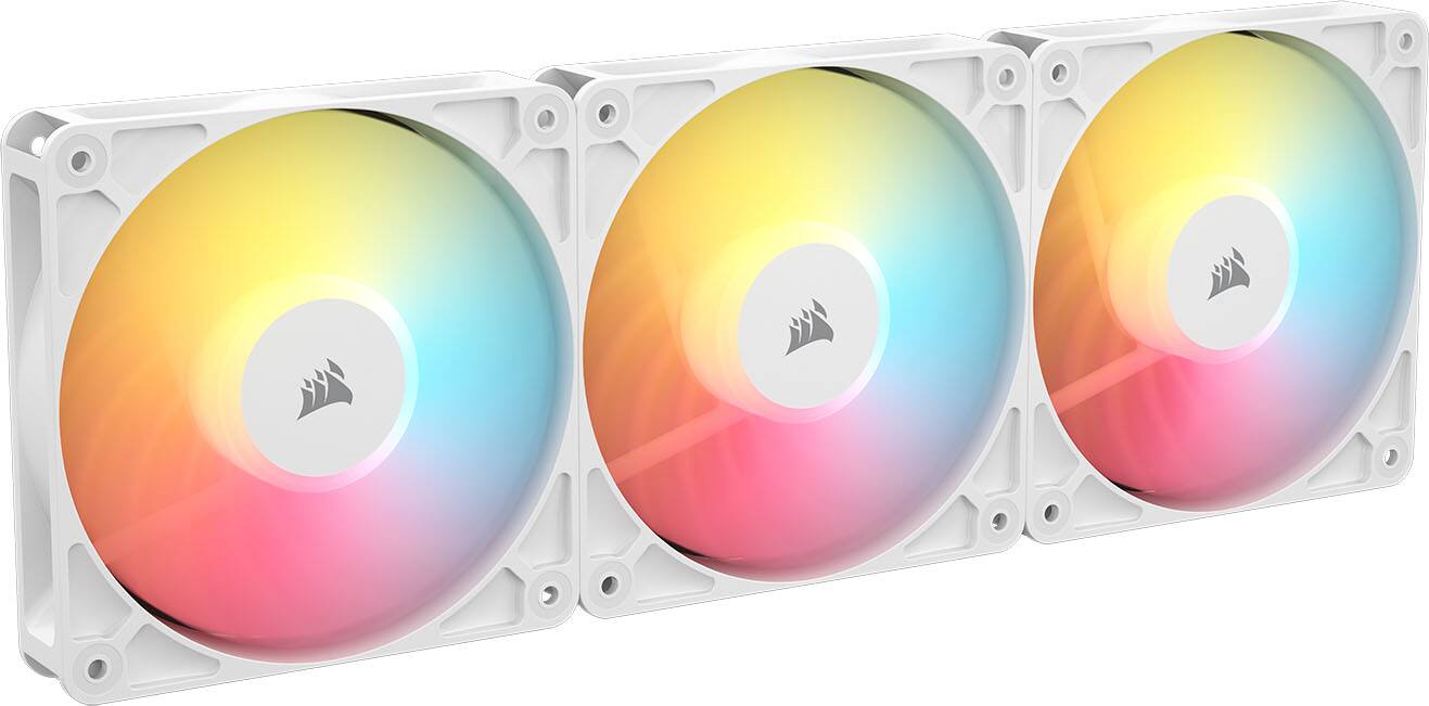 Alt View 4. CORSAIR - RS120-R ARGB 120mm PWM Fans (3-pack) - White.