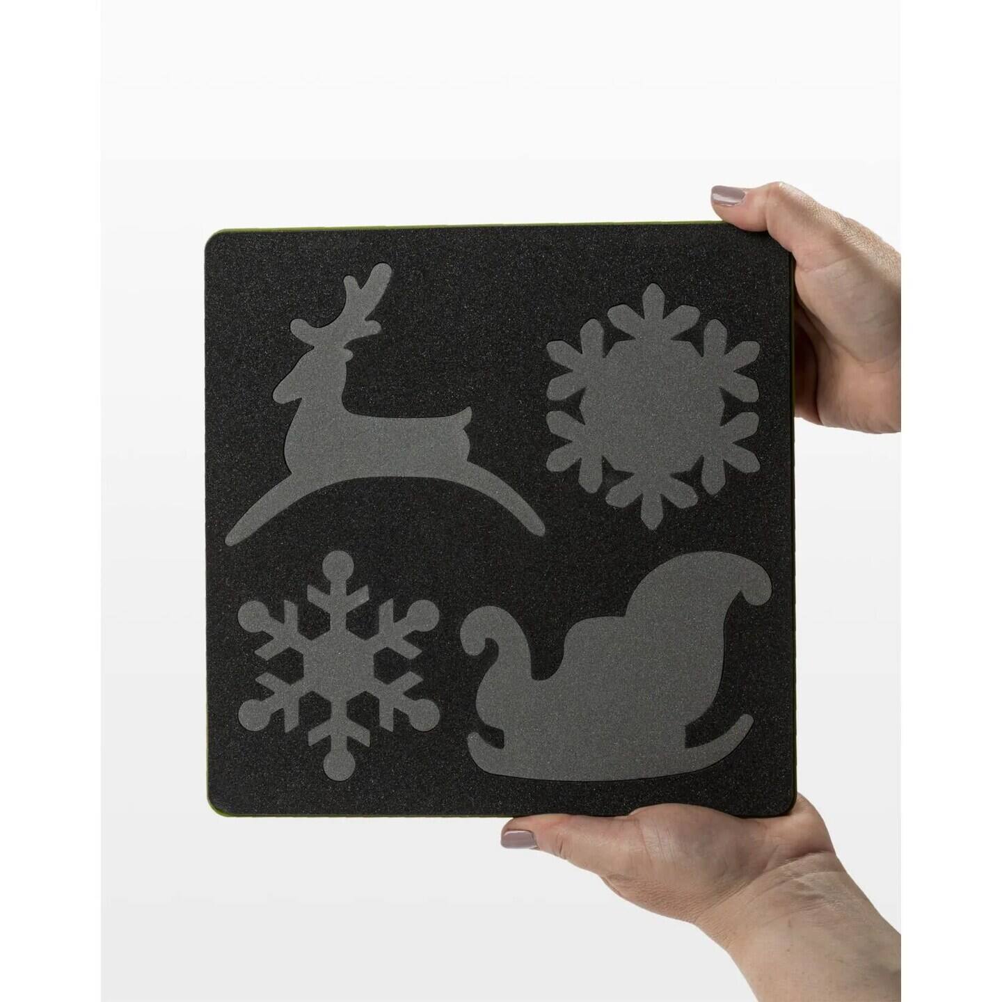 Alt View 1. AccuQuilt - Go Fabric Cutting Dies It Fits, Sleigh and Snowflakes - Multicolor.