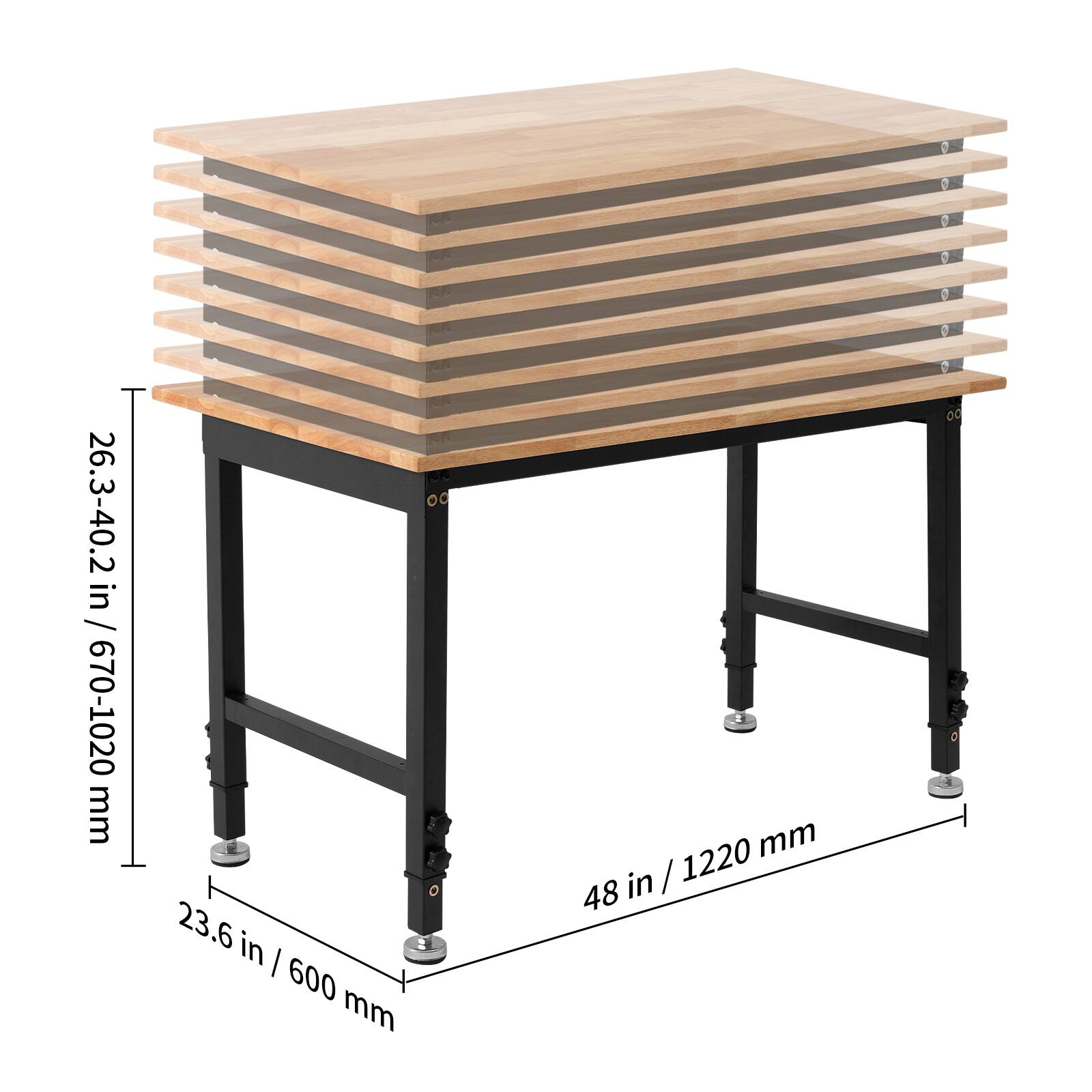 9 2 2 2 N R 26.3-40.2 in / 670-1020 mm 23.6 in / 600 mm 48 in / 1220 mm