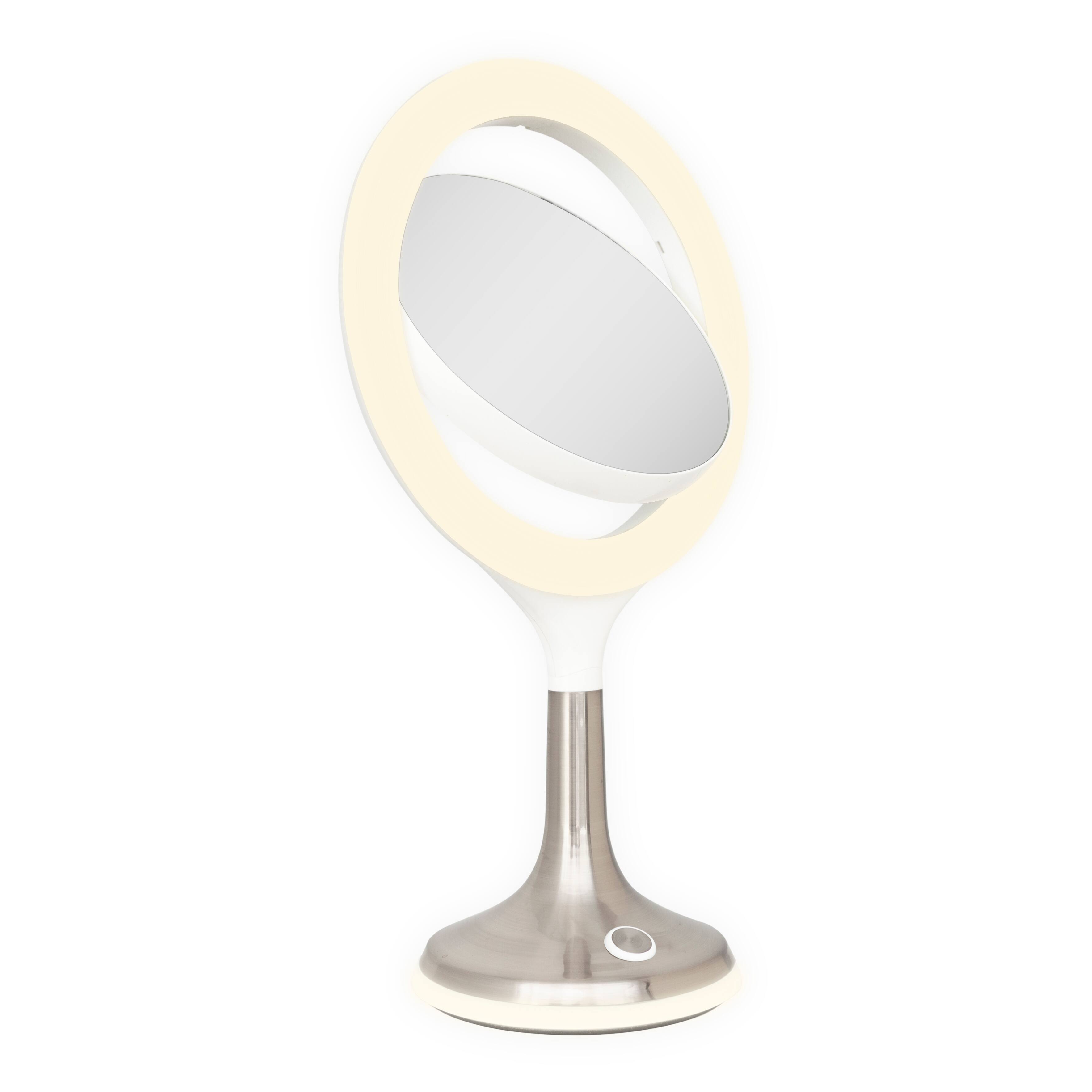 Angle. Zadro - Mood Therapy LED Lighted Makeup Mirror with 8X/1X Magnifications & Touch Controls - White.