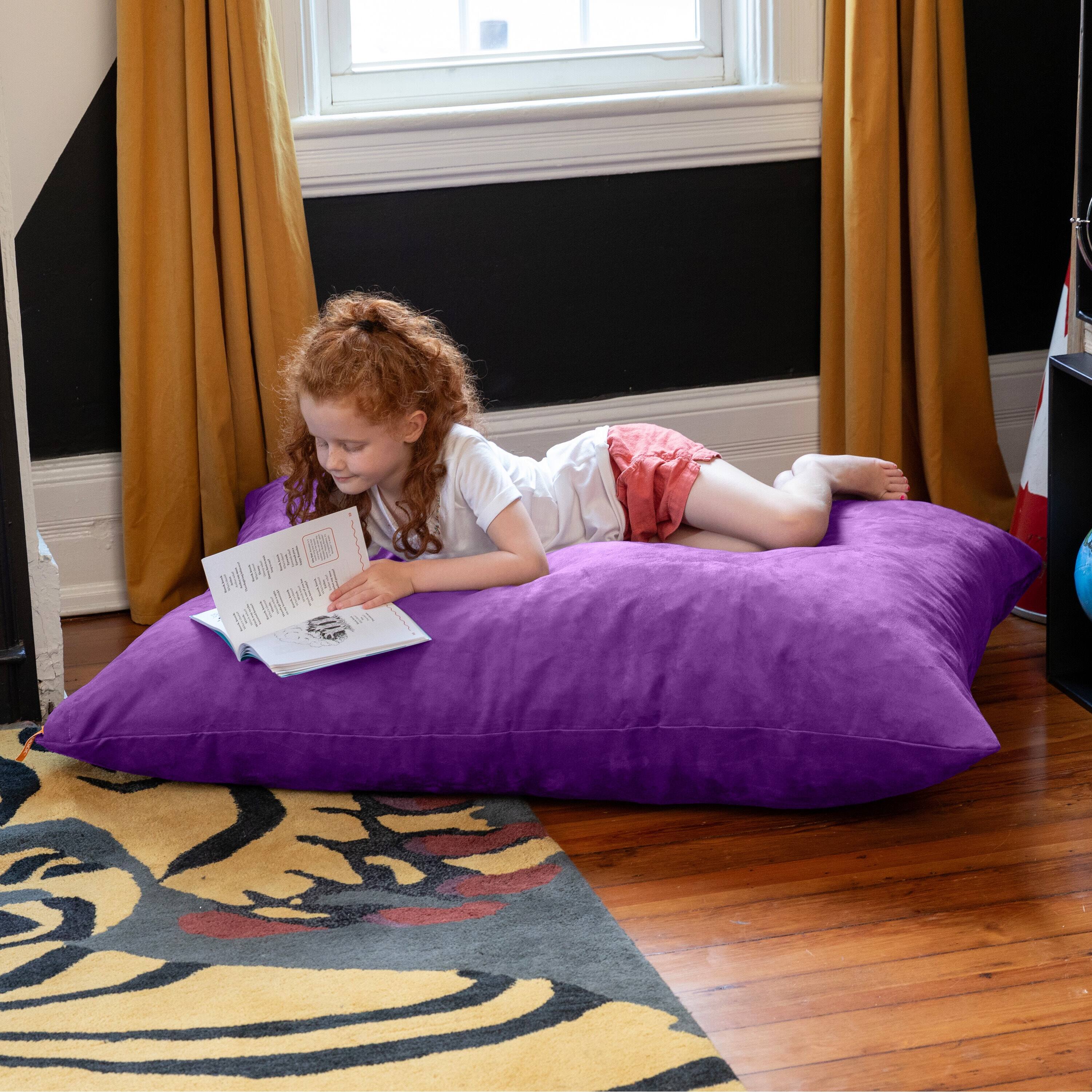Back. Jaxx - Jaxx 3.5 Ft Pillow Saxx Kids Bean Bag, Grape - Grape.