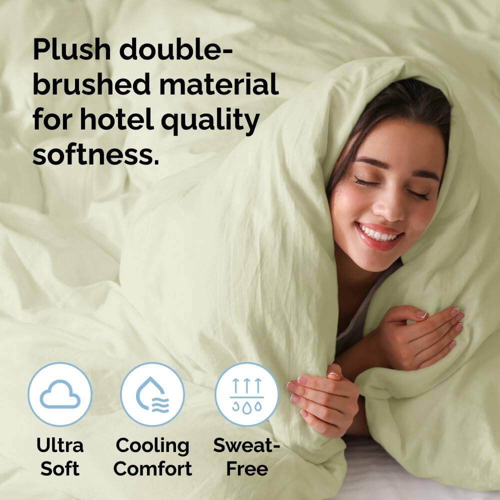 Plush double-brushed material for hotel quality softness.

- Ultra Soft
- Cooling Comfort
- Sweat-Free