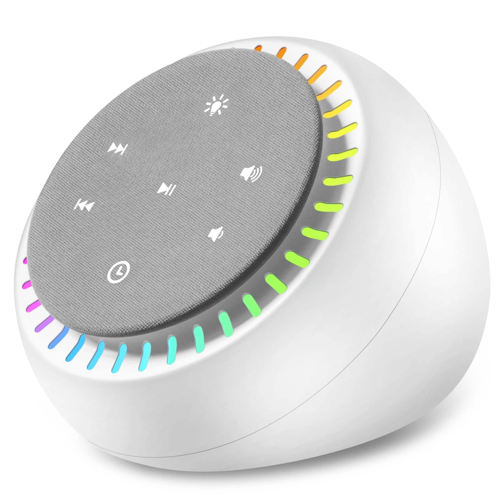 Pacoar Cade - Usb Light Sound Machine For Sleep White Noise Sleeping Adults & Brown Fan Office Canceling 26 Sounds Rgb Light Usb-c - White-Small