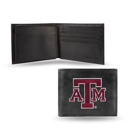 Rico Industries - Texas A&M Aggies Embroidered Black Leather Bi-fold Wallet - Multi