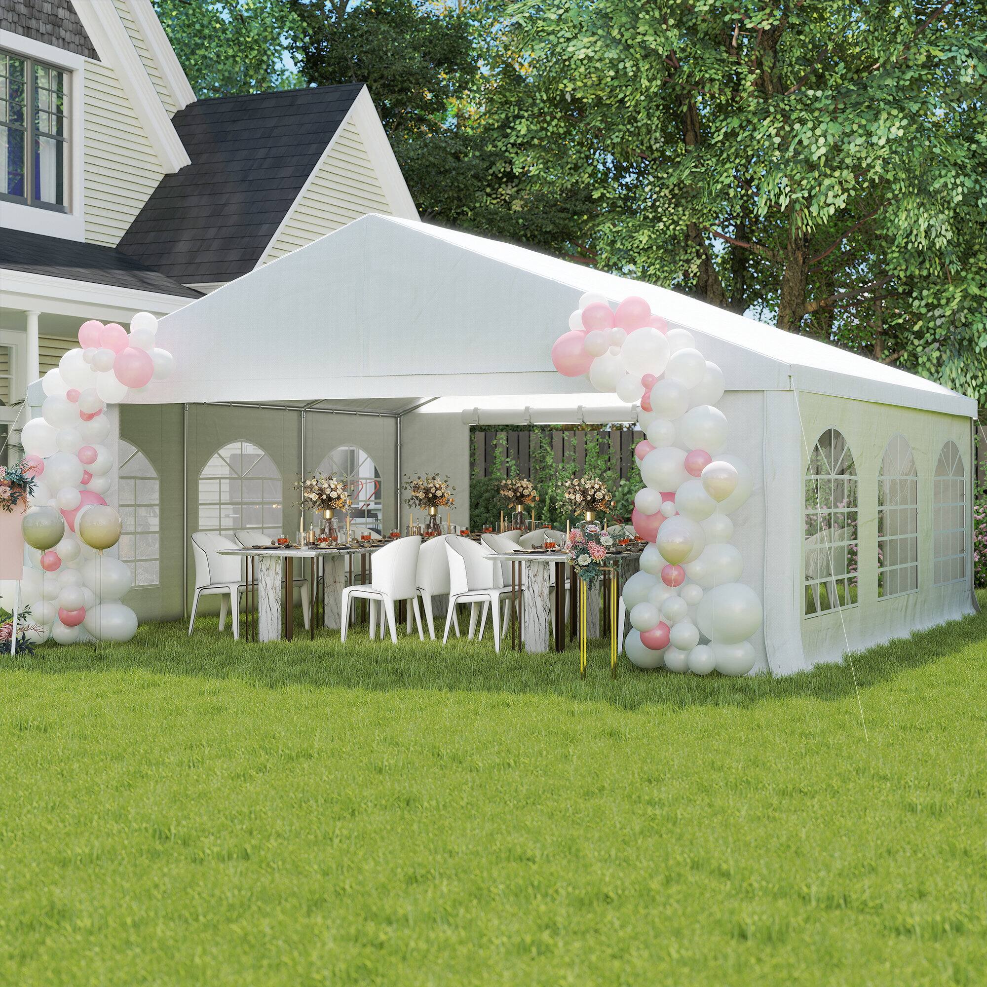 Alt View 8. Outsunny - x 20' Heavy-duty Large Wedding Tent, Outdoor Carport Garage Party Tent - White.