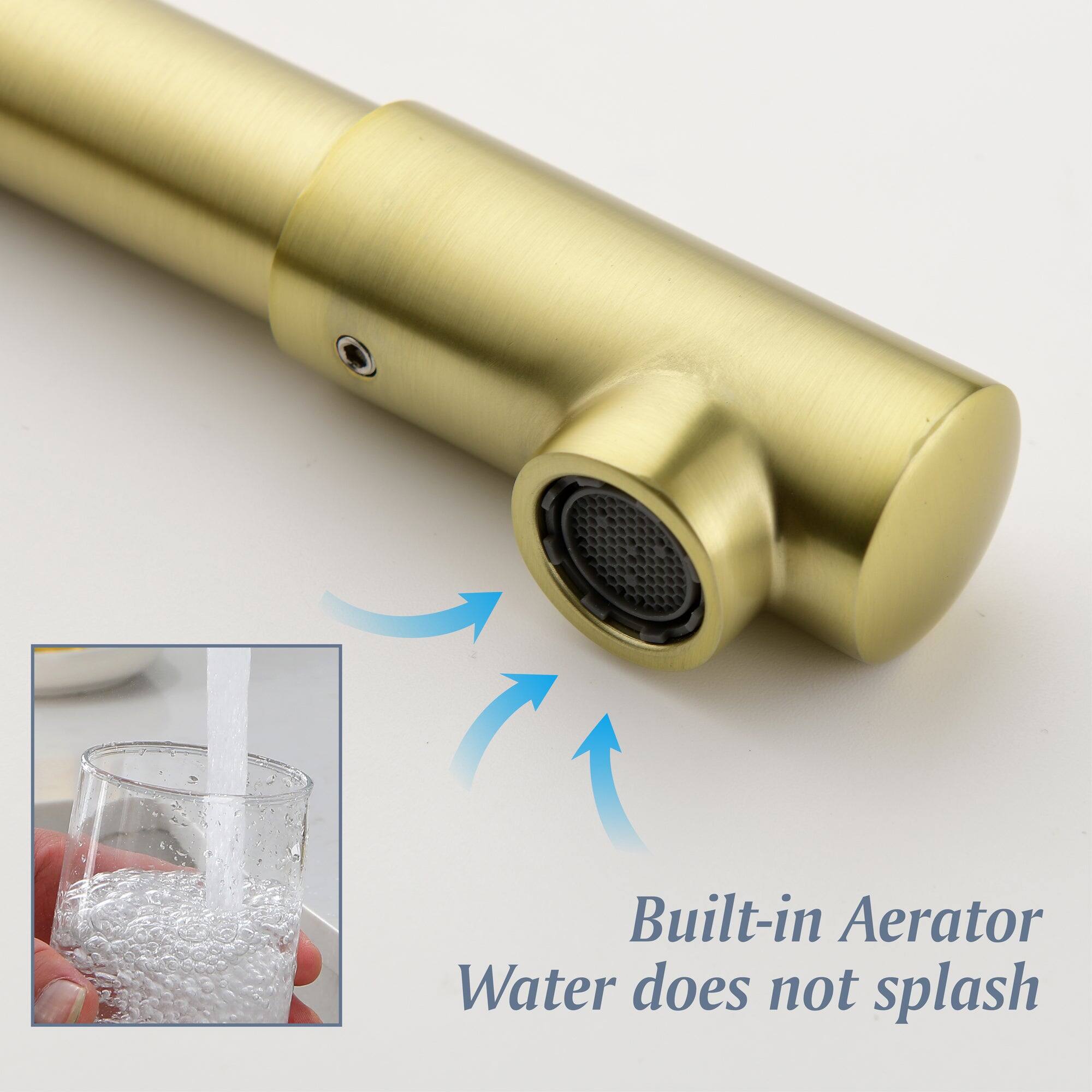 Built-in Aerator  
Water does not splash