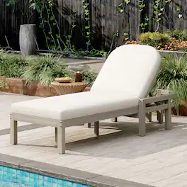 Meqiodas - Outdoor Chaise Lounge, Premium Patio Recliner with Arched Backrest, 5-Position Adjustable Backrest, Outdoor Lounge Chair - Gray