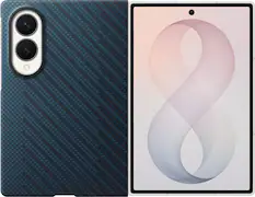 Front. Samsung - Galaxy Z Fold8 Carbon Magnet Case - Blue.