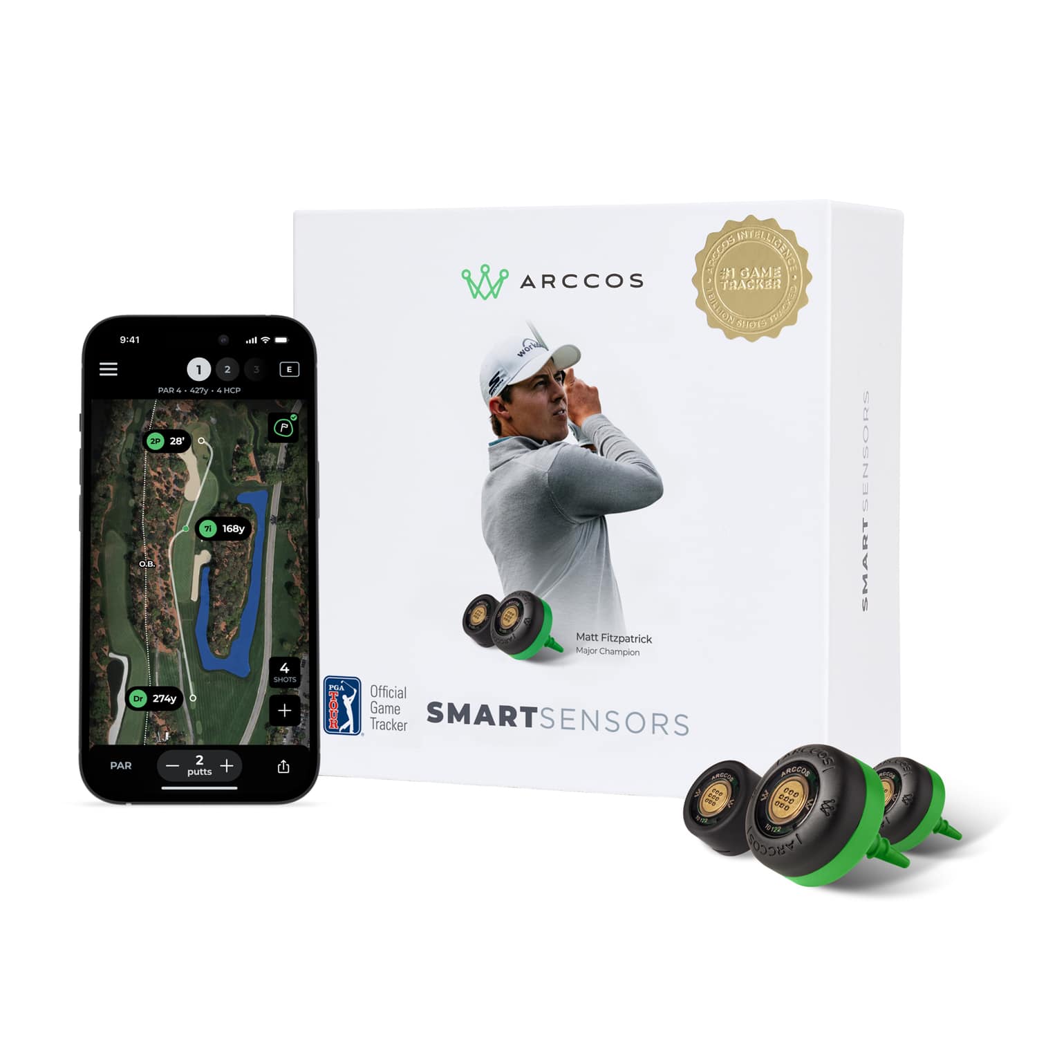Arccos - 80014 Gen 4 Smart Sensor Golf Game Tracking System (/green) - Black