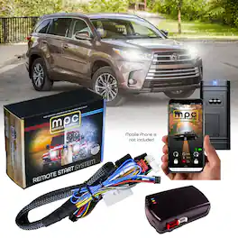 MPC - PLUG N PLAY SMARTPHONE Remote Starter For 2014-2019 Toyota Highlander T-Harness - Black