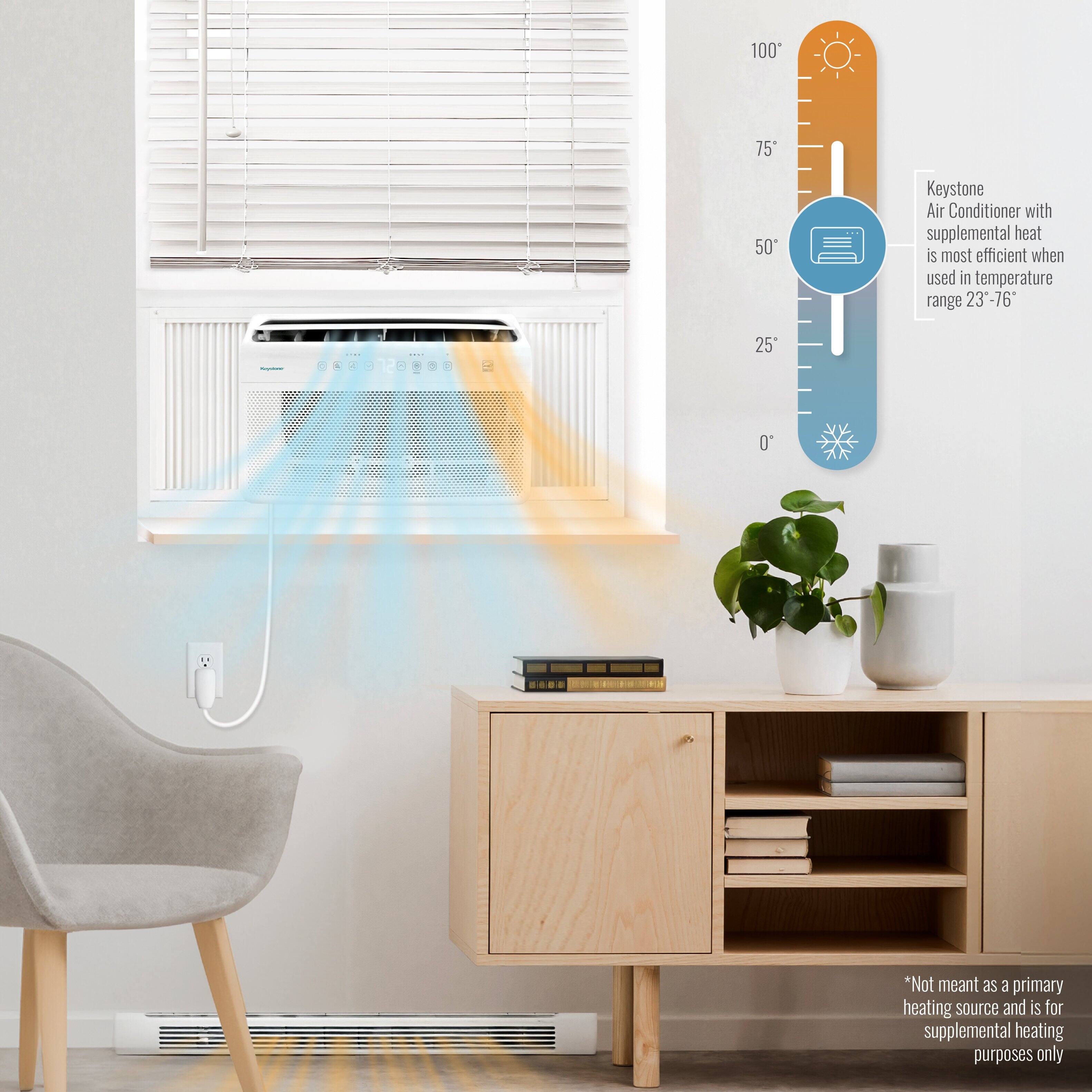 Keystone Air Conditioner with supplemental heat is most efficient when used in temperature range 23'-76°

*Not meant as a primary heating source and is for supplemental heating purposes only