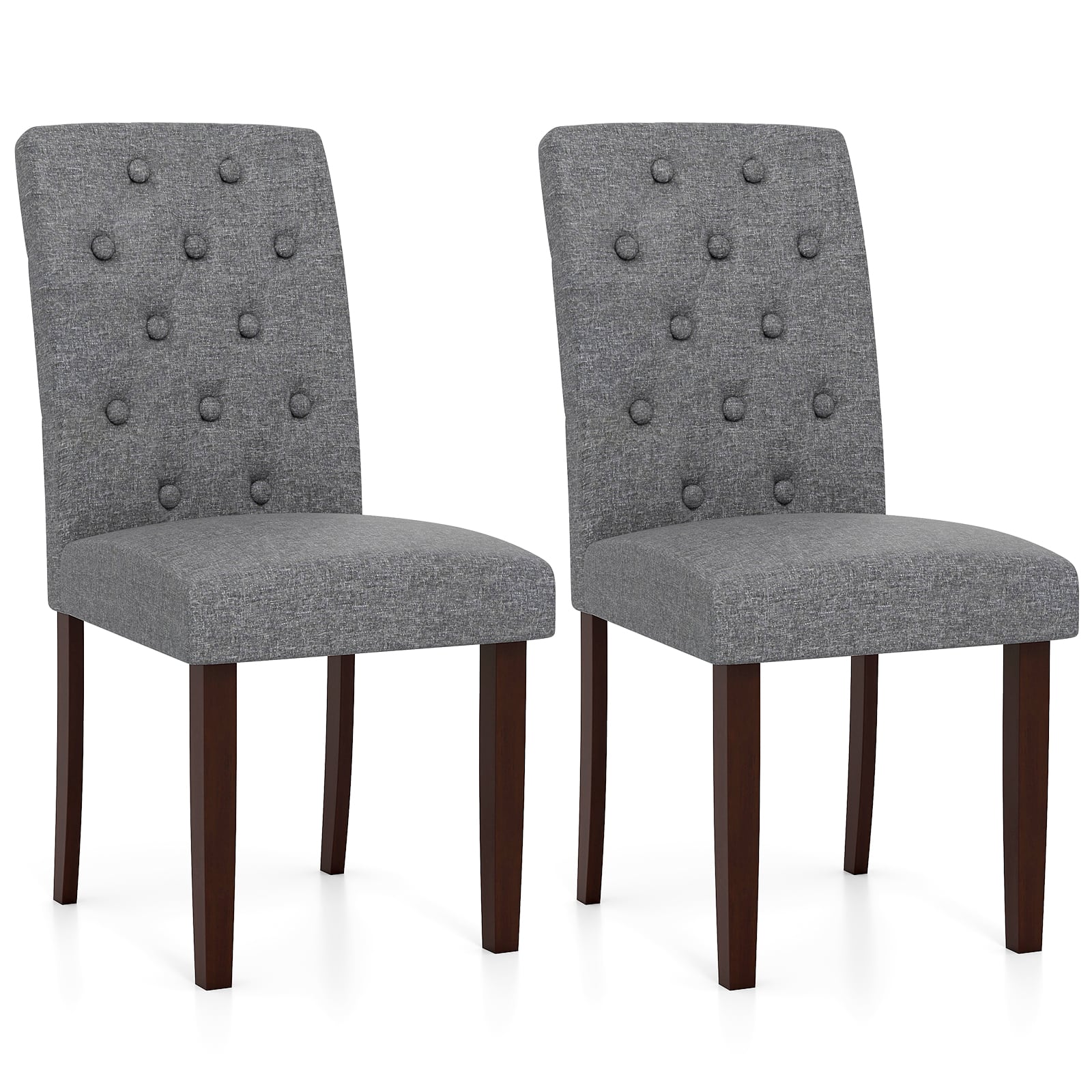 Gymax - Wooden Dining Chair Set of 2 w/Rubber Wood Legs Padded Seat S Springs High Back - Gray price history on PriceWatchPro