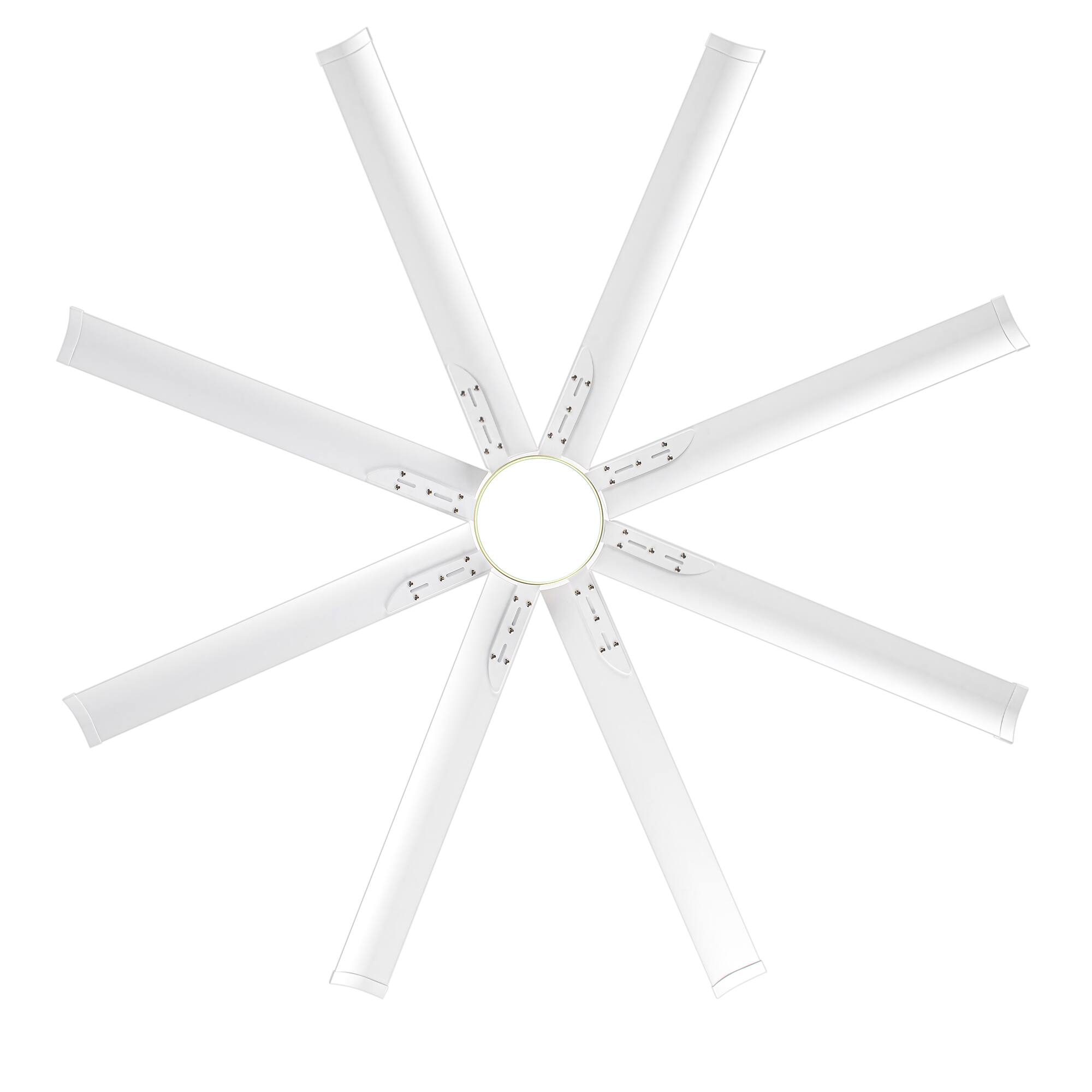 Alt View 9. Breezary - 72-In Large Ceiling Fan with 8 Aluminum Blades, DC Motor, 6-Speed Remote with Timer, 2 Downrods, Light/No Light Option - Gold and White (With Light).