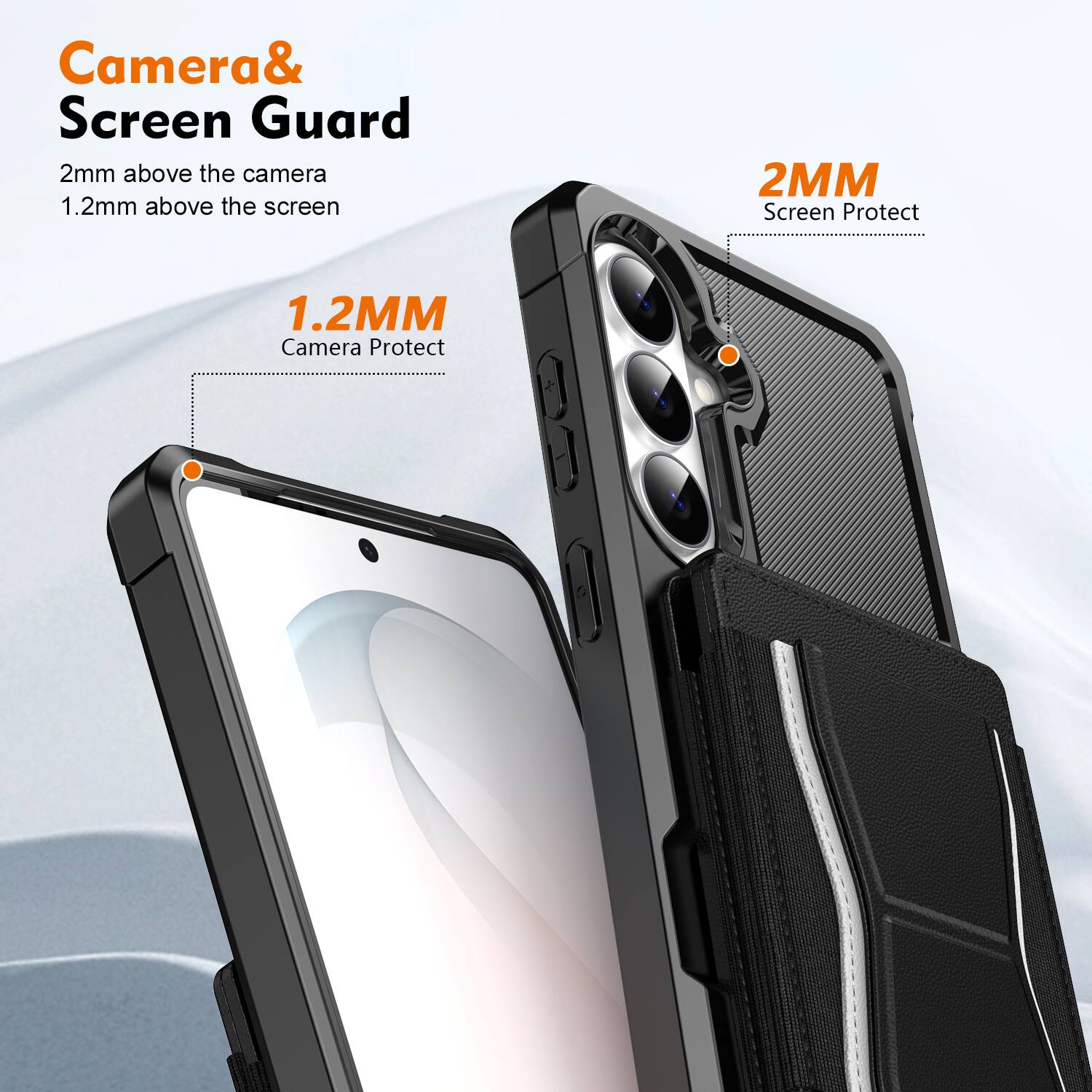 Camera & Screen Guard  
2mm above the camera  
1.2mm above the screen  

1.2MM Camera Protect  
2MM Screen Protect