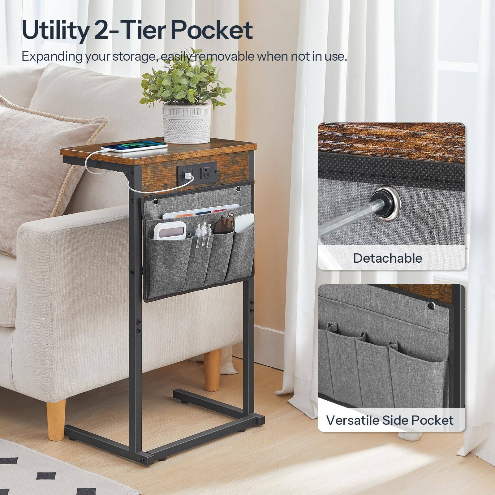 Utility 2-Tier Pocket  
Expanding your storage, easily removable when not in use.  

Detachable  
Versatile Side Pocket