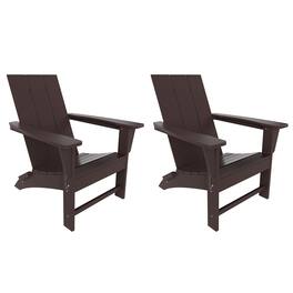 WestinTrends - Ashore Modern Outdoor Folding Adirondack Chair (Set of 2) - Dark Brown