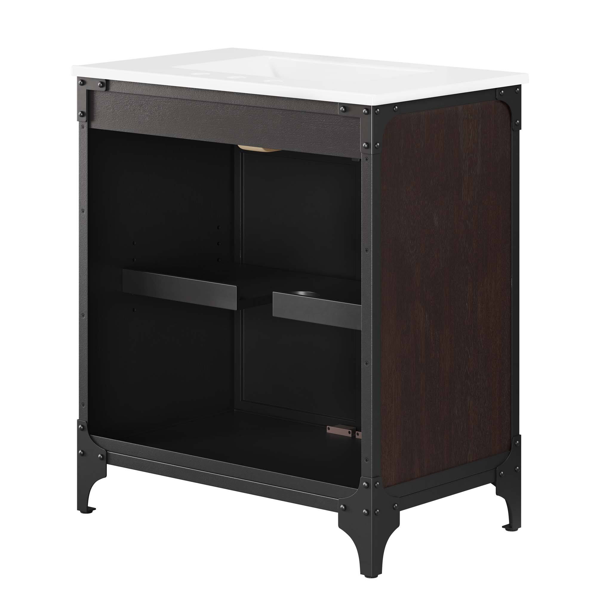 Alt View 6. Modway - Steamforge Bathroom Vanity Basin Included by Modway - White Black.
