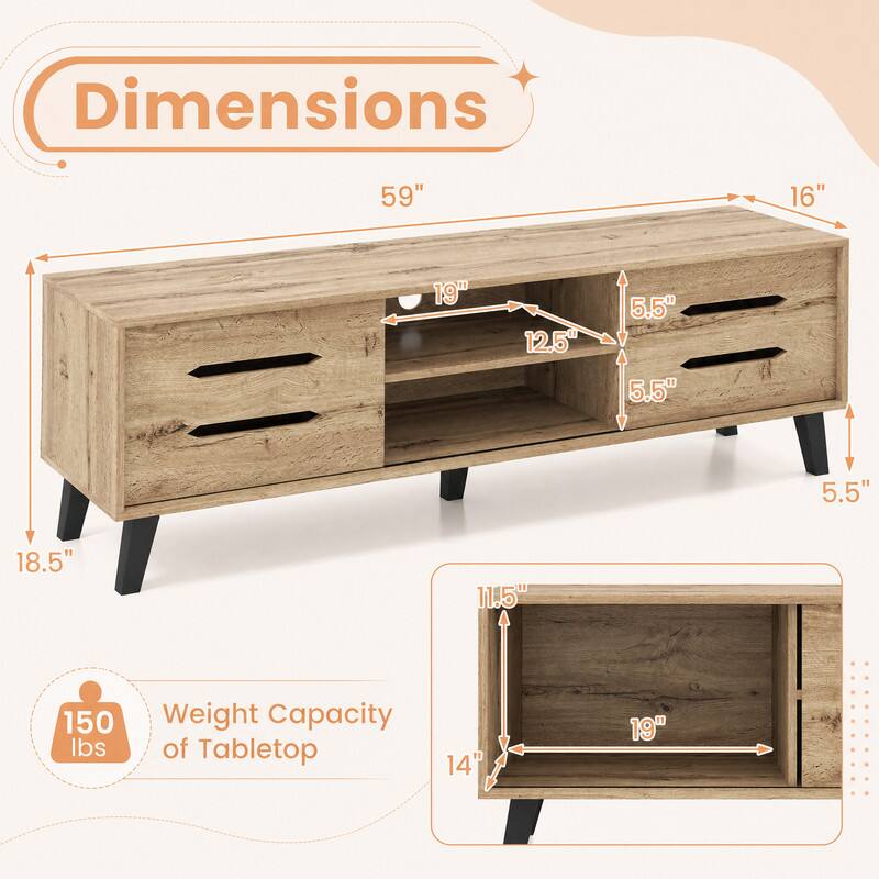 Dimensions
59"
16"
19"
12.5"
5.5"
5.5"
5.5"
18.5"
11.5"
150 lbs
Weight Capacity of Tabletop
14"
