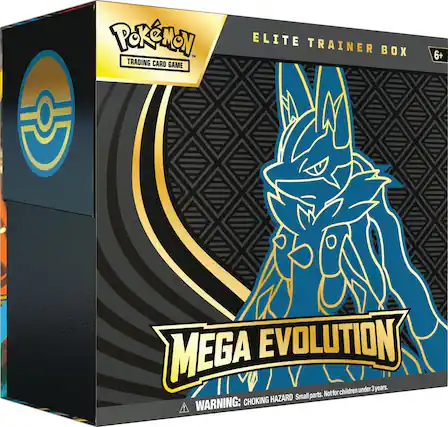 Pokémon Trading Card Game
Elite Trainer Box
6+
Mega Evolution
Warning: Choking Hazard - Small parts. Not for children under 3 years.