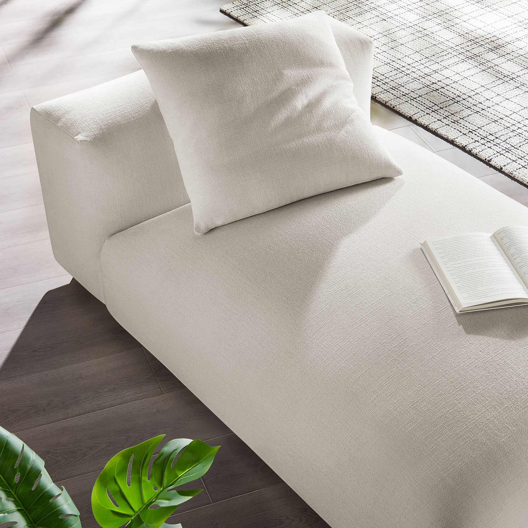 Alt View 8. Modway - Solace Modular Upholstered Fabric Armless Chaise Lounge by Modway - Salt.