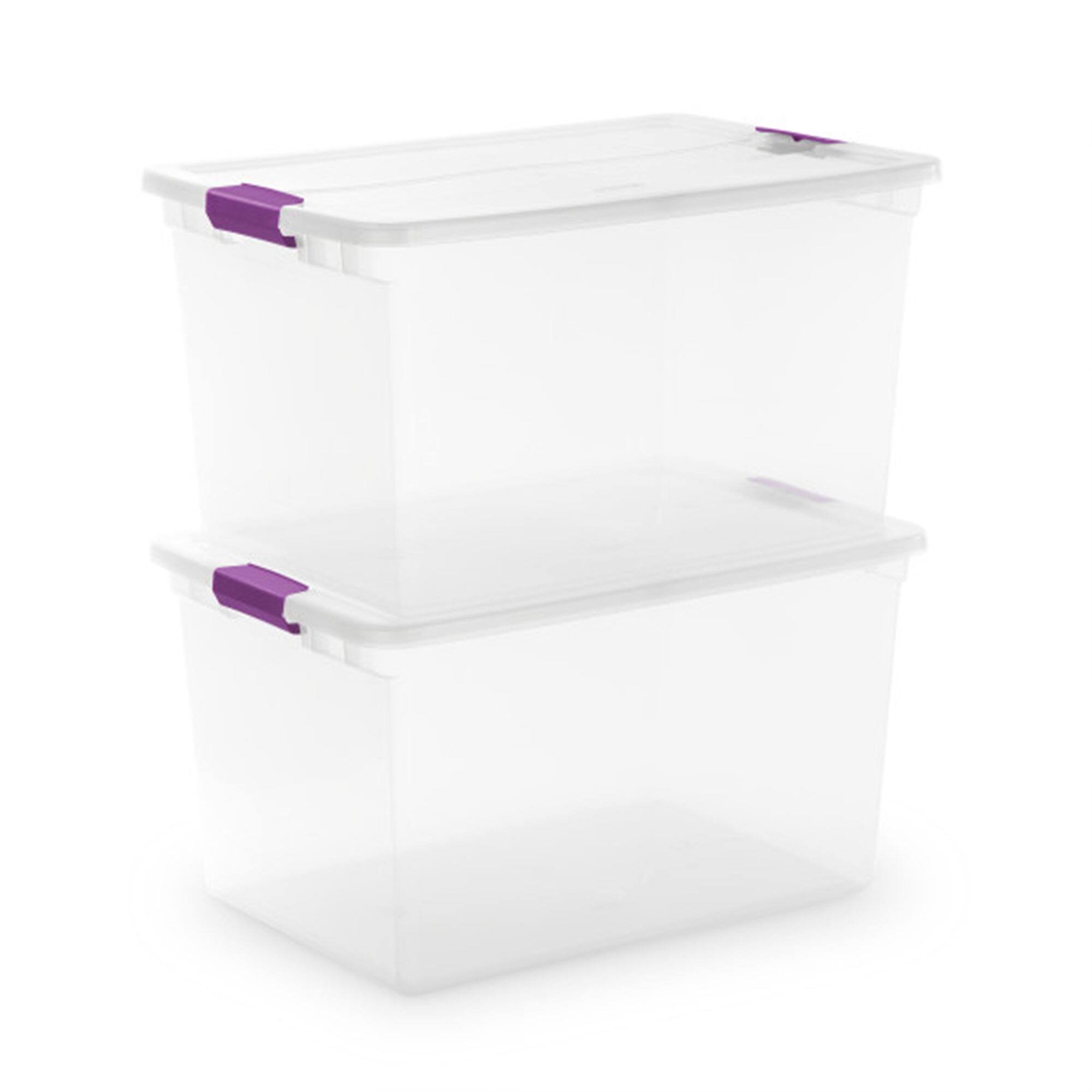 Alt View 7. Sterilite - Sterilite 66 Quart ClearView Storage Tote Container with Latching Lid, (18 Pack) - Clear.