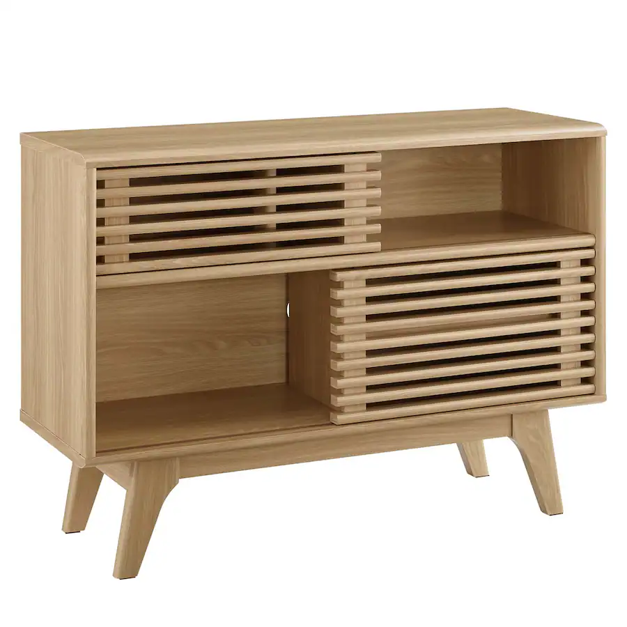 Angle Renderer Render Display Stand by Modway Oak - Best Buy