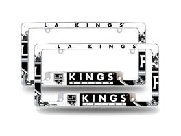 Rico Industries - Los Angeles Kings NHL (Set of 2) Chrome Metal License Plate Frames with Bold Full Frame Design - Multi