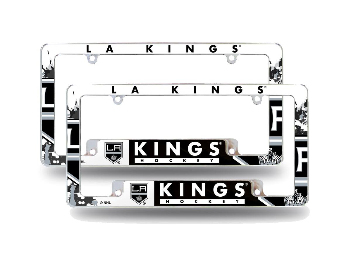 Los Angeles Kings NHL (Set of 2) Chrome Metal License Plate Frames with Bold Full Frame Design