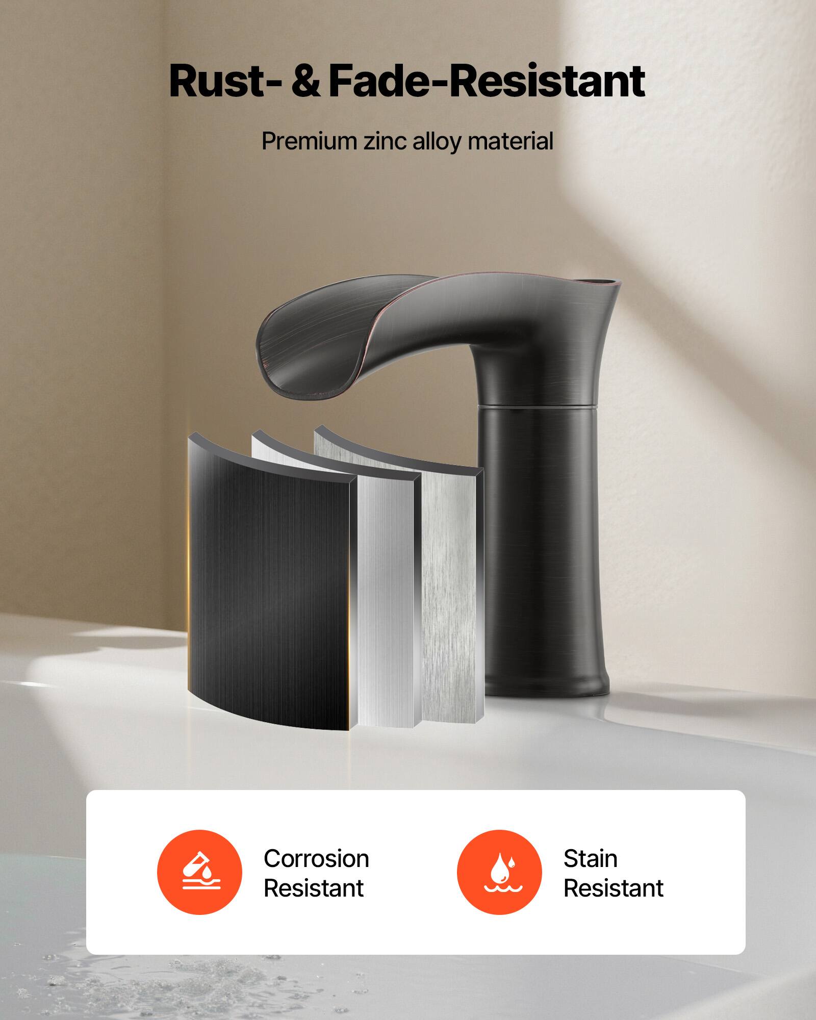 Rust- & Fade-Resistant  
Premium zinc alloy material  

Corrosion Resistant  
Stain Resistant