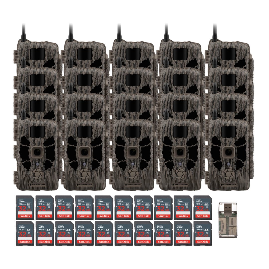 Stealth Cam - (Twenty) DECEPTOR MAX 40MP Trail Camera with 32GB Memory Cards and Card Reader