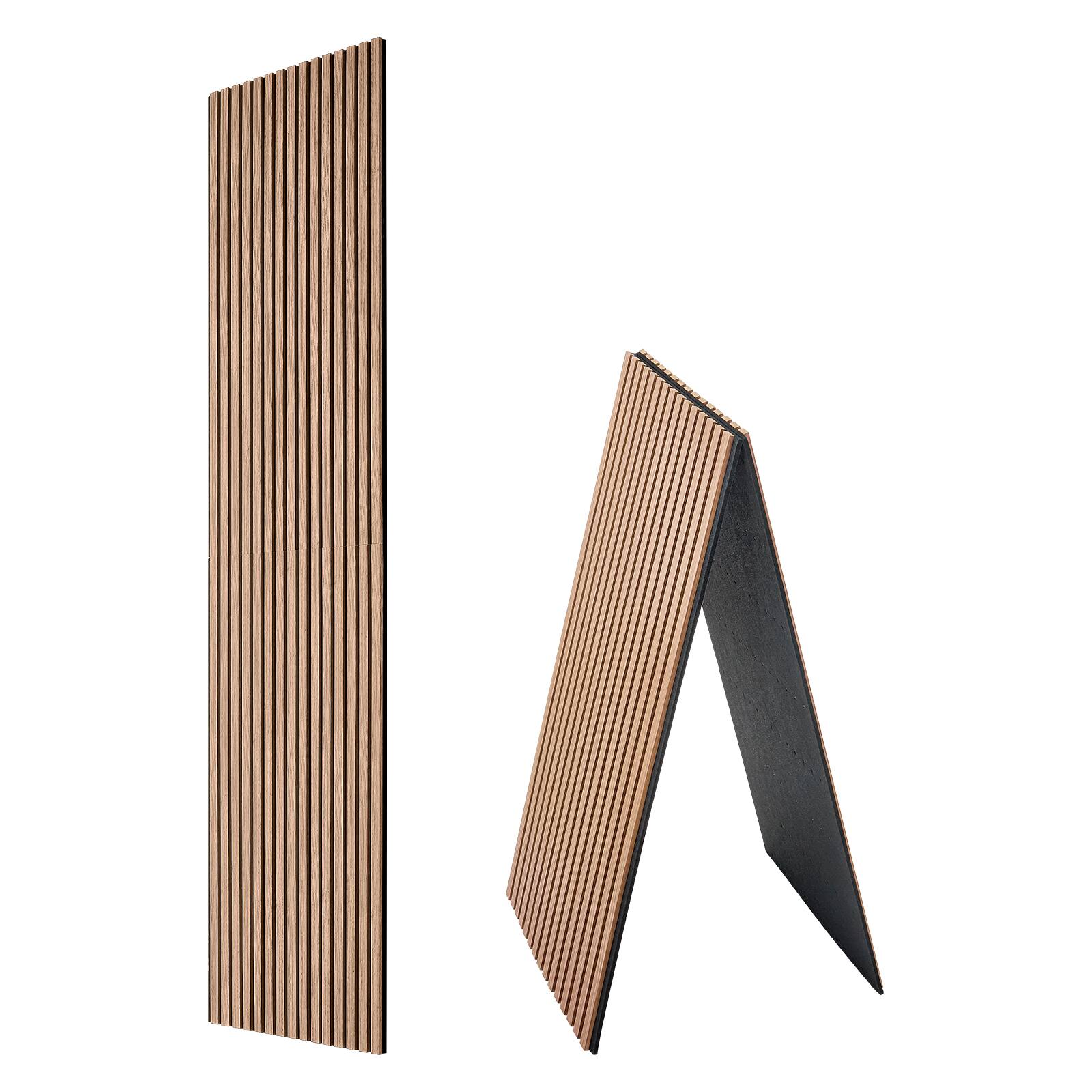 Alt View 5. VEVOR - Wood Wall Panels, 94.5 x 23.6 inches, Acoustic Slat Panels, Walnut, Sound Absorbing for Living Rooms, Bedrooms, Offices - Walnut.