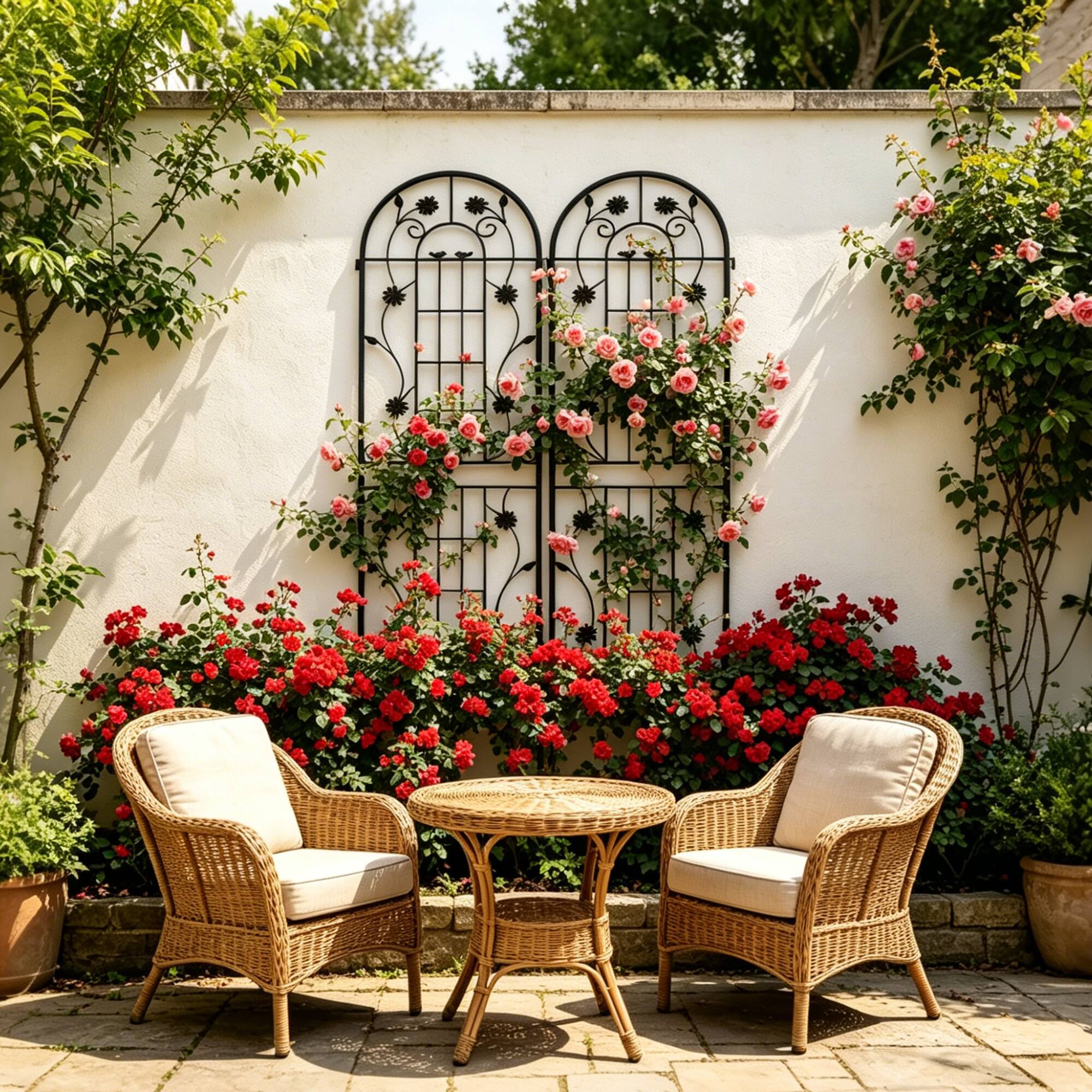 Alt View 1. Loheer - Rustproof Metal Garden Trellis Set, 7.2 ft x 1.6 ft, 2 Pack.