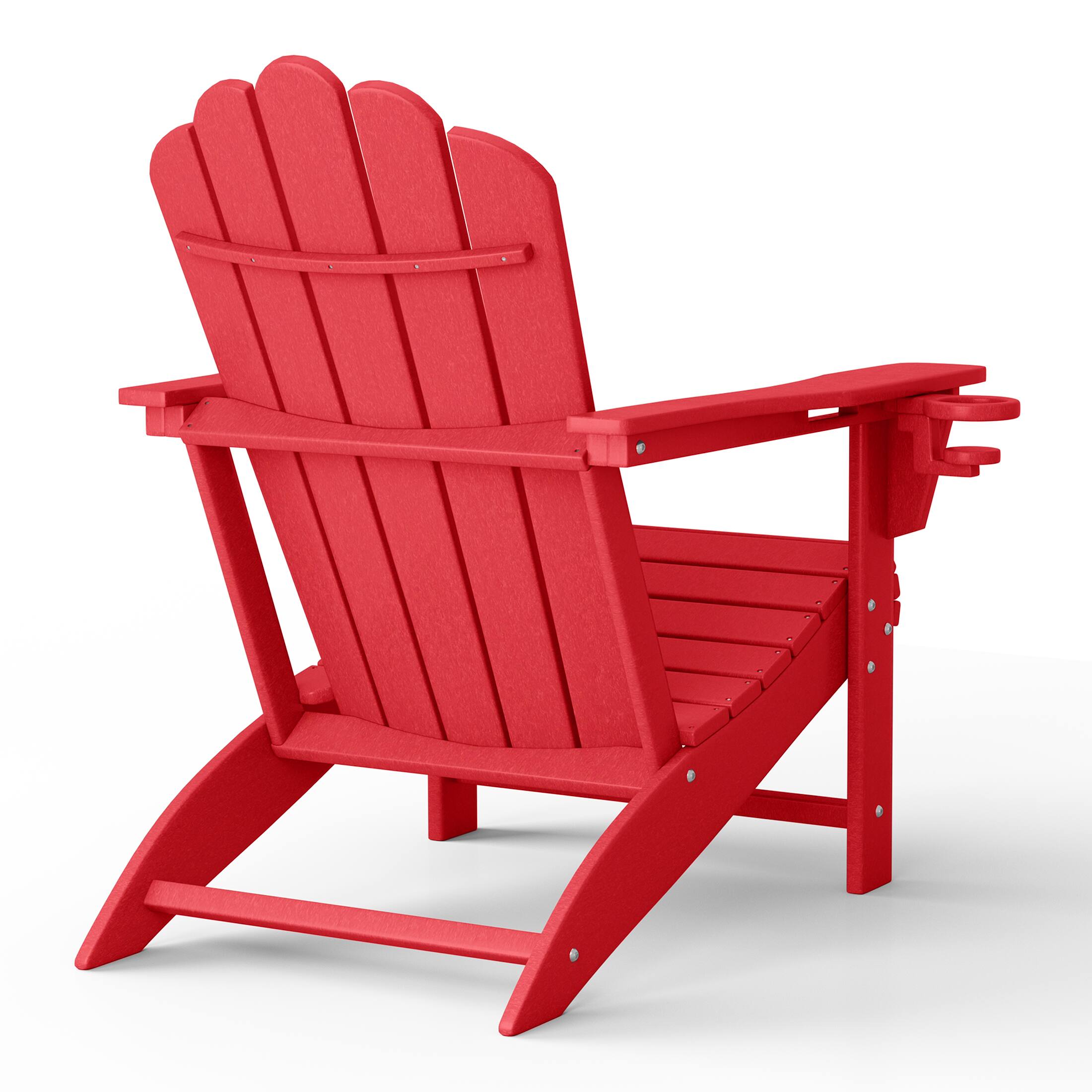 Alt View 2. WestinTrends - WestinTrends Highland Outdoor Patio HDPE Adirondack Chairs With Cup Holders (Set of 2) - Red.