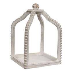 Back. BreeBe - 2/Set Shabby Chic Beaded Lanterns - White.