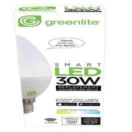 SATCO - Greenlite B10 E12 (Candelabra) Smart-Enabled LED Bulb Tunable White/Color Changing 30 Watt Equivalen