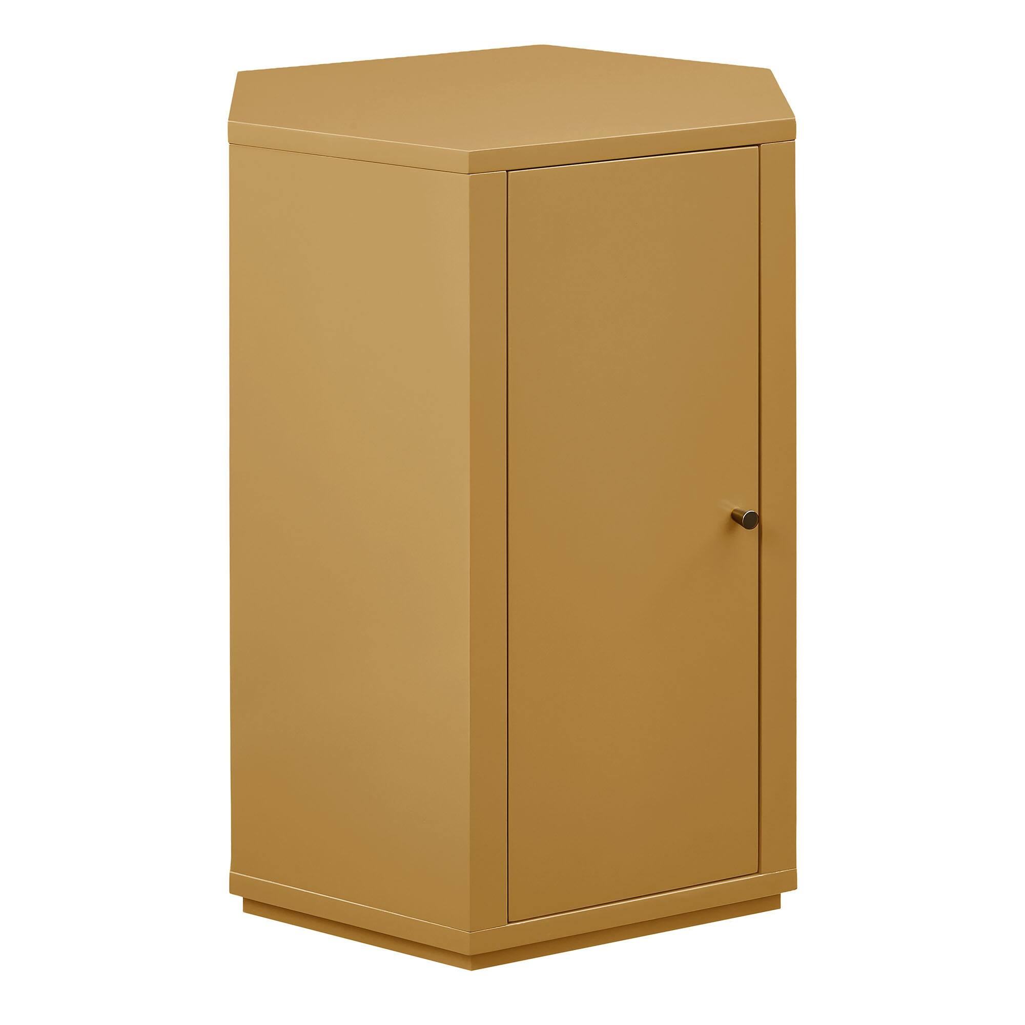 Angle. Modway - Kade Faceted Semi-Gloss Side Table by Modway - Mustard.