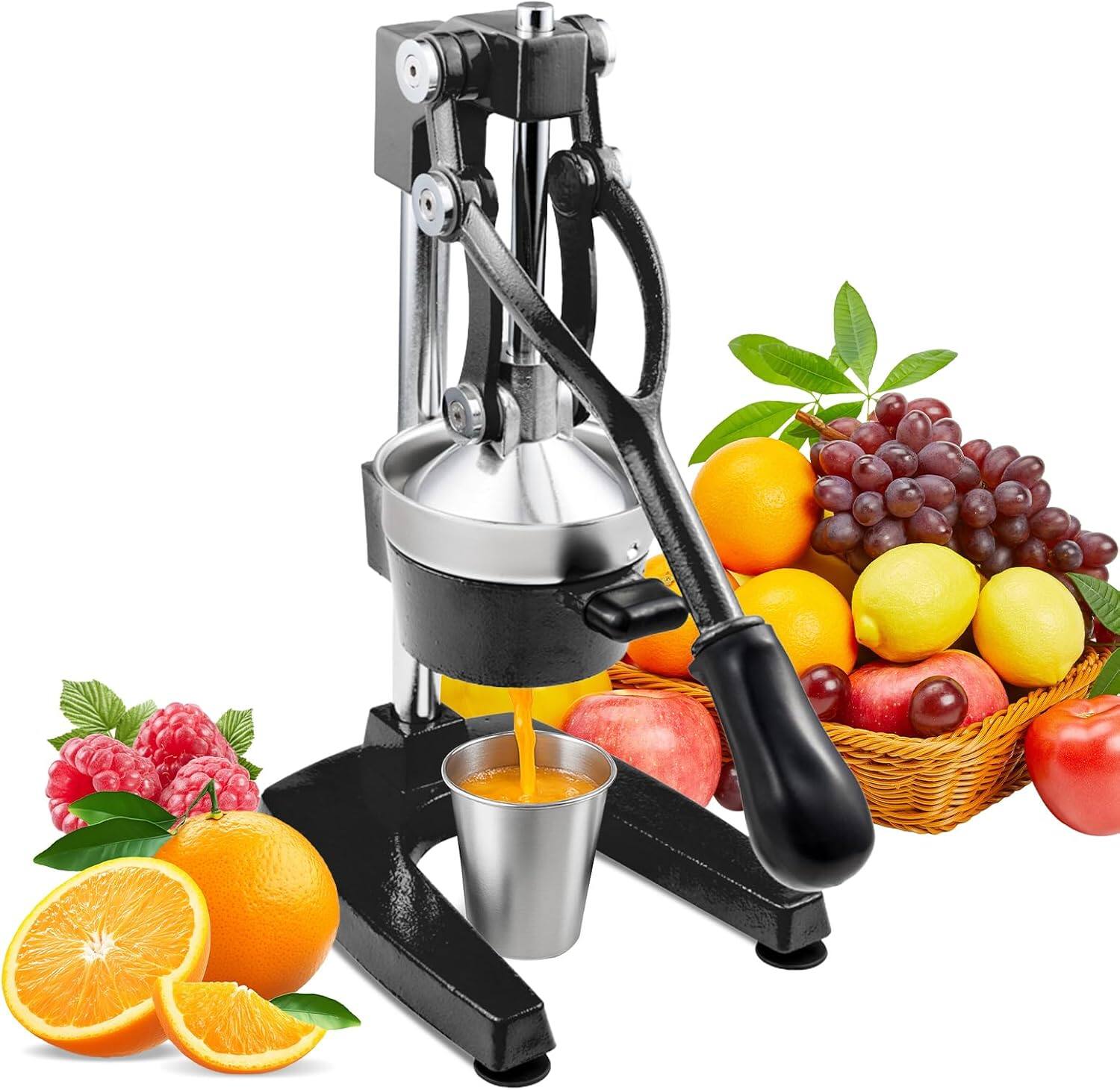 Front. Winado - Kitchen Citrus Juicer Lemon Squeezer, Cast Iron Juicer, Commercial Manual Fruit Press Juicer for Lemon Pomegranate Orang - Black.