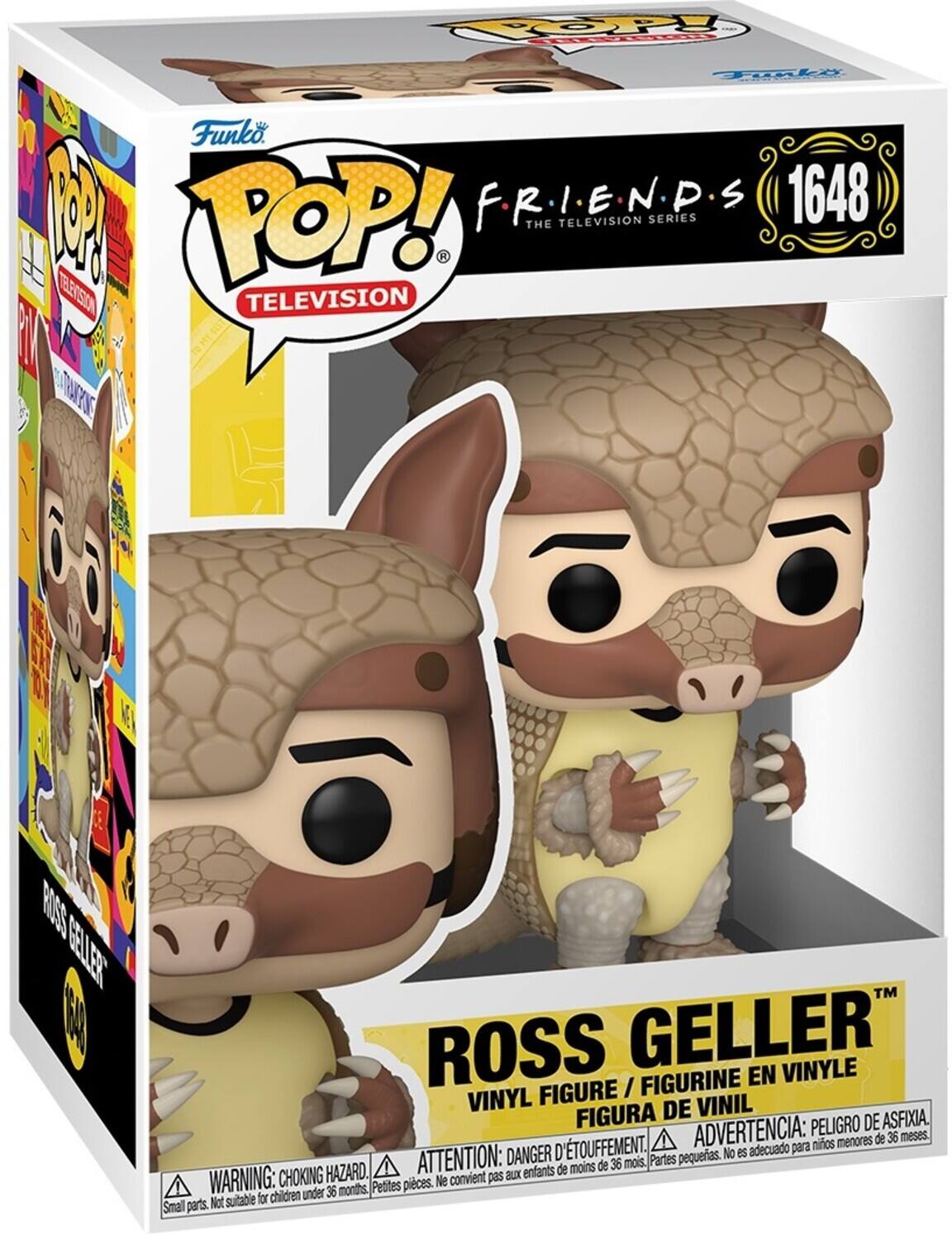 Funko. POP! FRIENDS THE TELEVISION SERIES 1648 TELEVISION H I D RISS SELEER TM ROSS GELLER VINYLE FIGURINE EN FIGURE / VINYL DE VINIL FIGURA PELIGRO DE ASFIXIA D'TOUFFEMENT. ADVERTENCIA: para nios menores de 36 meses. DANGER pequeas. No es adecuado HAZARD. ATTENTION: BUX enfants de moins de 36 mois, Partes WARNING: CHOKING Petites pices. Ne convient pas children under 36 months Not suitable for Smal parts.