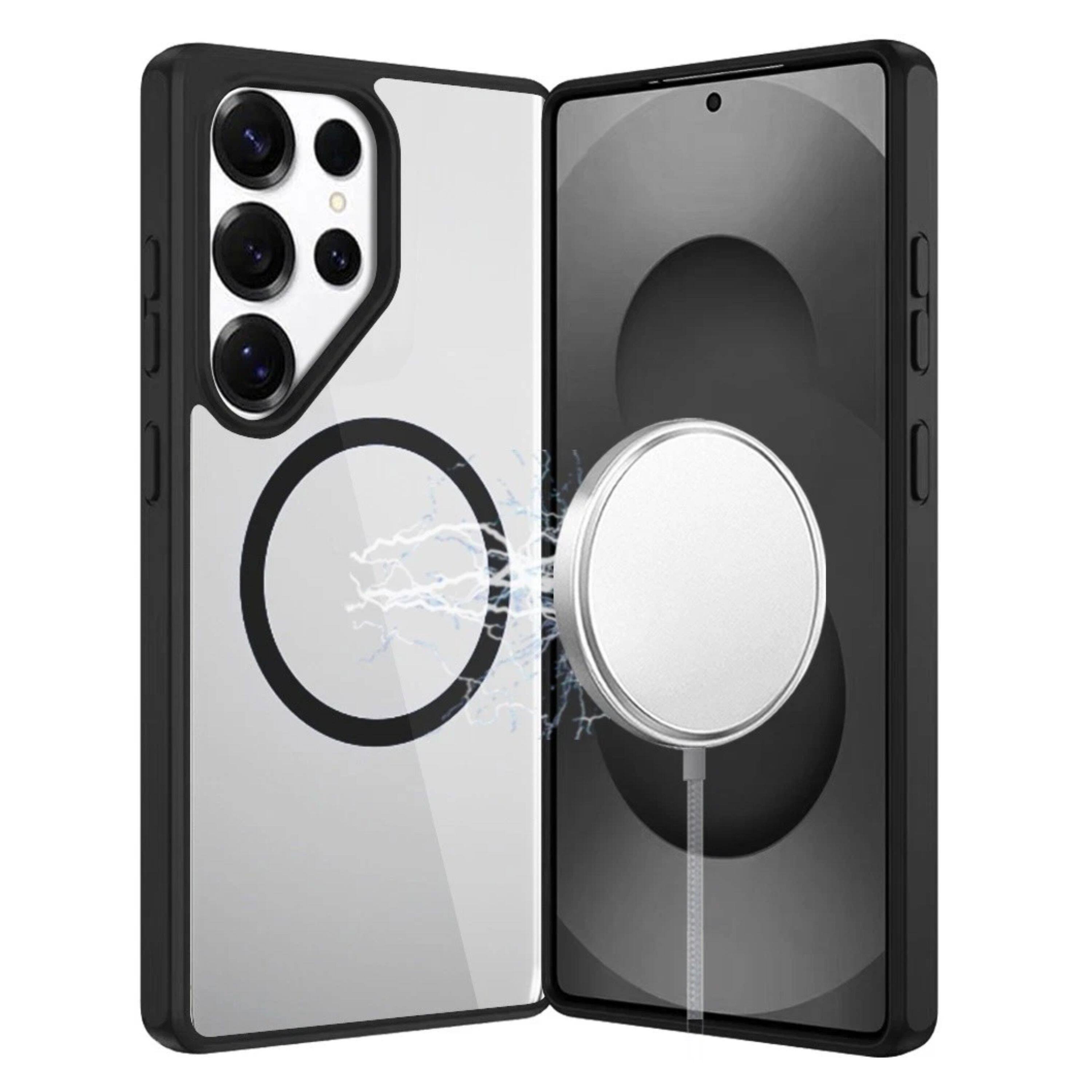 Angle. Kitcheniva - Shockproof Premium Magnetic Circle Phone Case With Tempered Glass For Samsung Galaxy S26 Ultra Black - Black.