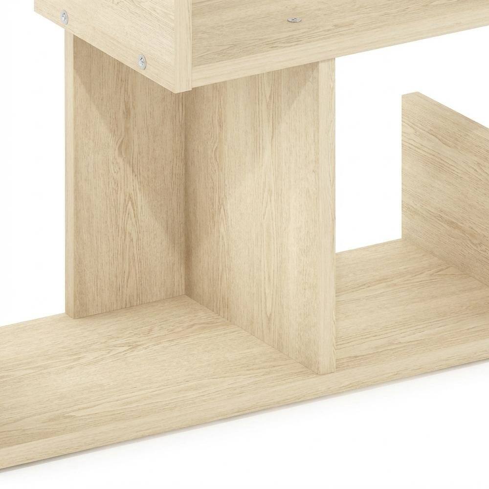 Alt View 2. FurniFact - Wooden Desktop Bookshelf Storage Organizer - Bauhaus Oak.
