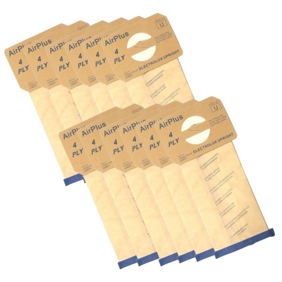 12-Pack EnviroCare Micro-Filtration Vacuum Bags – Fits Electrolux Upright Vacuums (Style U)