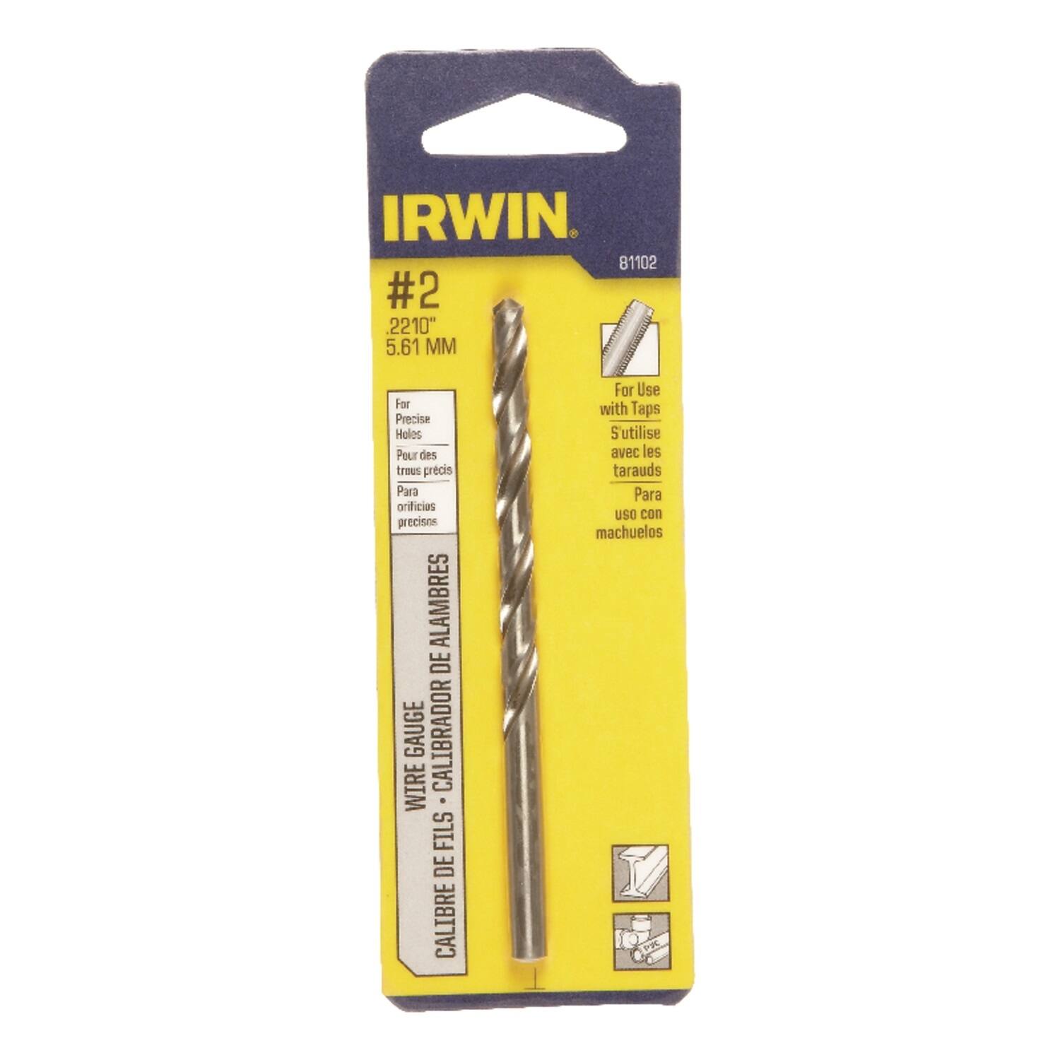 Irwin - #2 X 3 7/8  L High Speed Steel Wire Gauge Bit Straight Shank 1 pc price history on PriceWatchPro