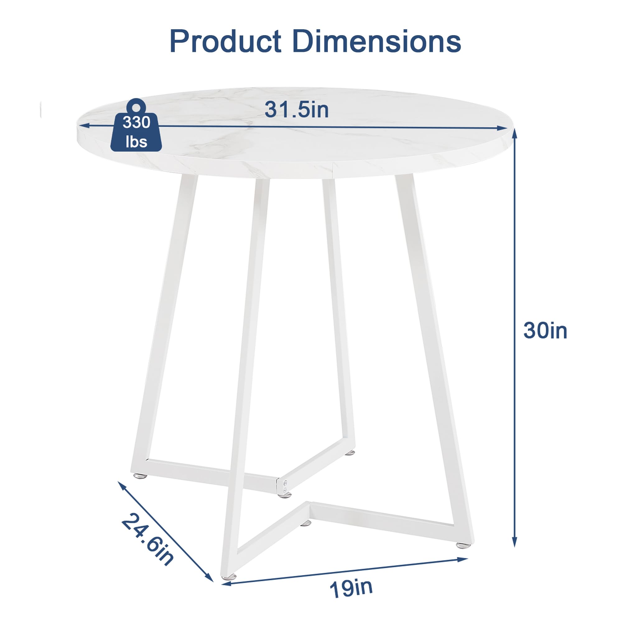 Product Dimensions  
330 lbs  
31.5in  
30in  
24.6in  
19in