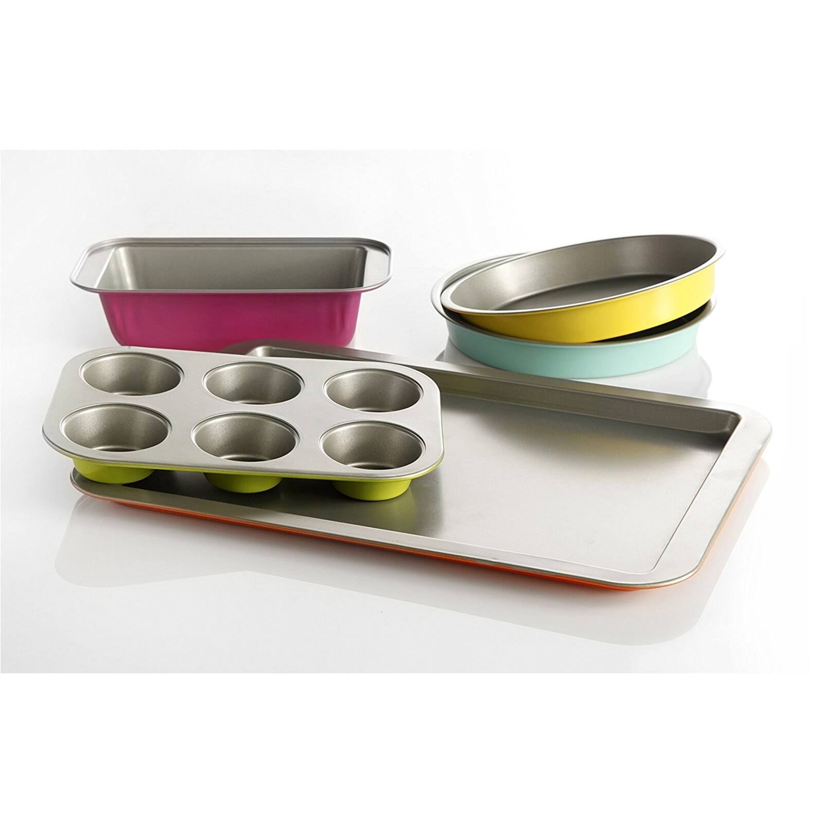 Alt View 6. Gibson - Gibson Home Color Splash Lyneham 5 pc Carbon Steel Bakeware Set - Assorted.