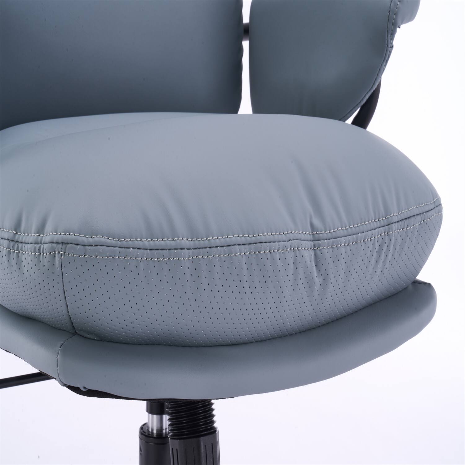 Alt View 2. Forest'nSky - Sage Ergonomic White Leather Office Chair, Reclining Backrest with Adjustable Height & 360° Swivel, Easy Assembly - Sage.