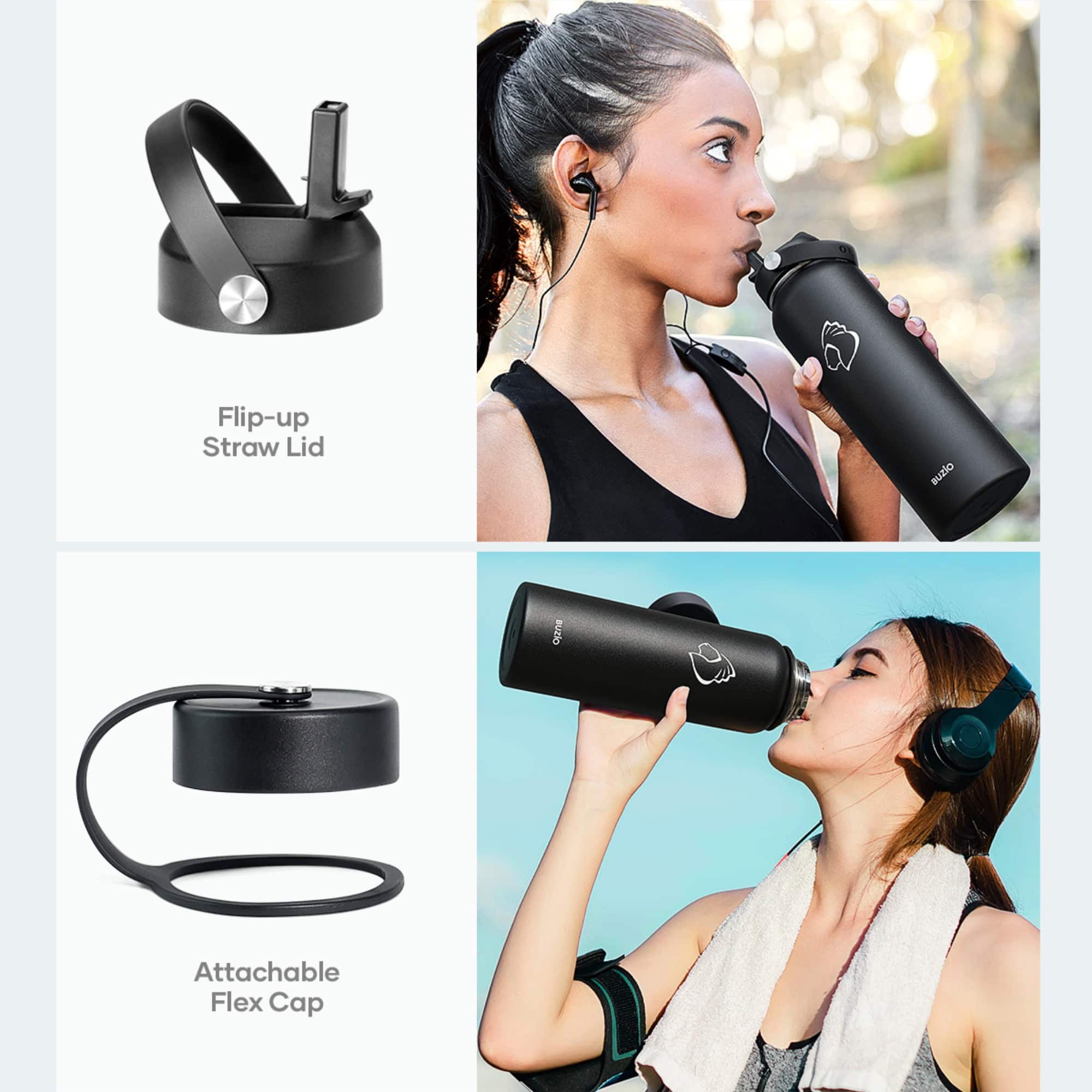 Flip-up Straw Lid
Attachable Flex Cap